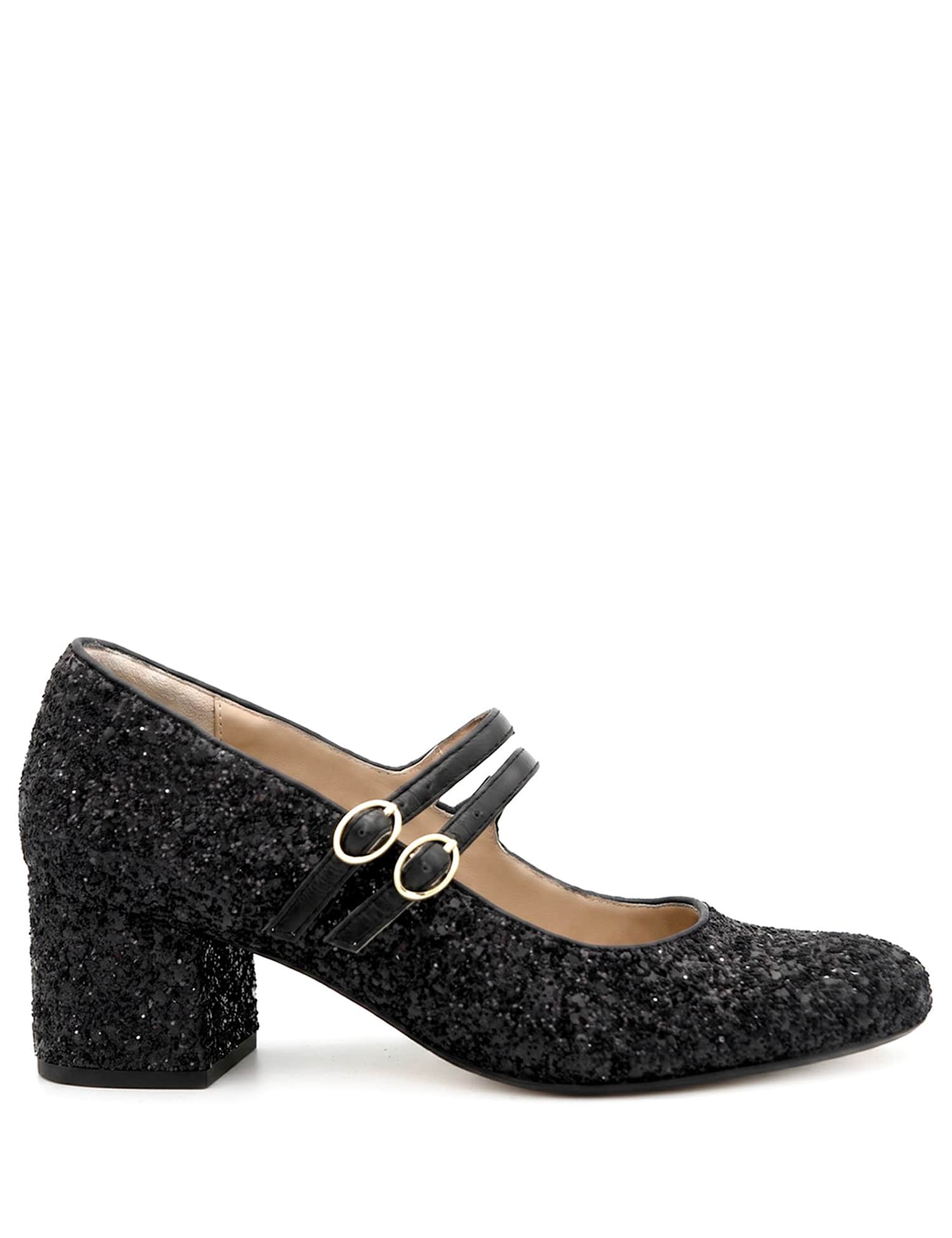 Jones Bootmaker Leather Patent Block Heel Mary Jane Shoes Black
