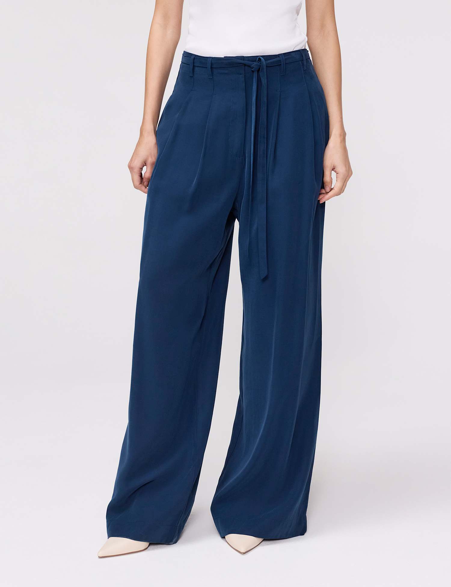Finery London Wide Leg Trousers Indigo