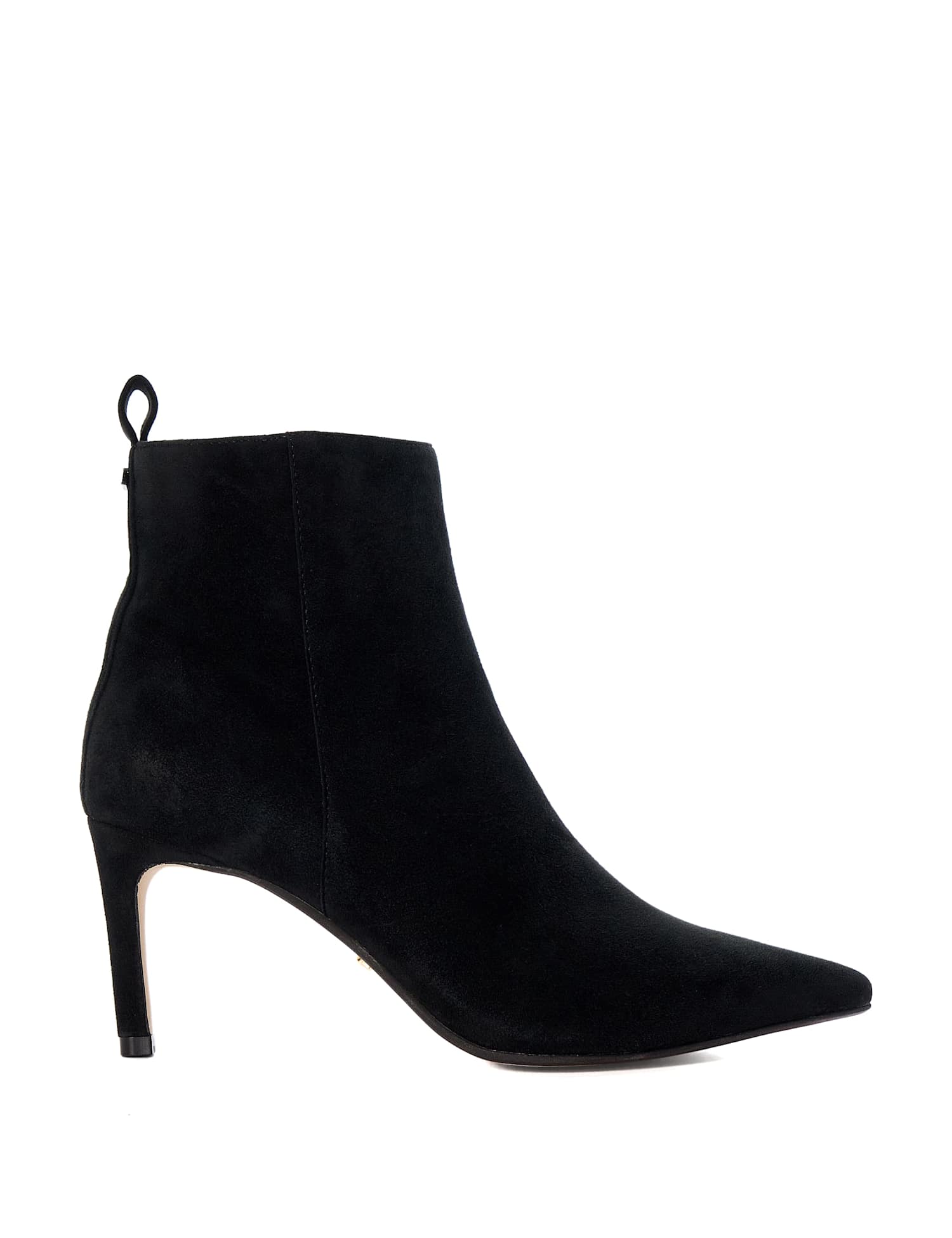 Dune London Suede Stiletto Heel Pointed Ankle Boots Black