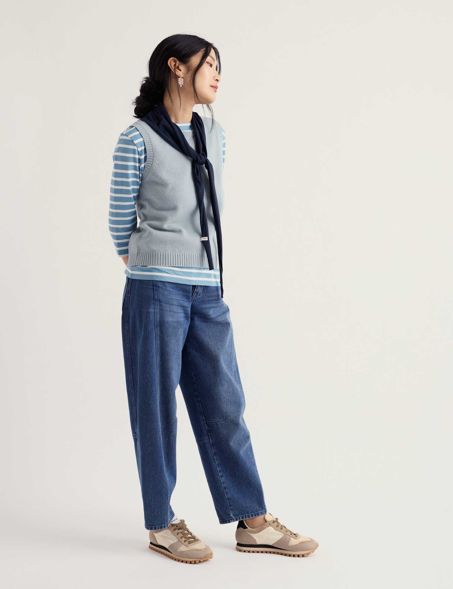 Seasalt Cornwall Merino Wool Rich Fitted Knitted Vest Blue