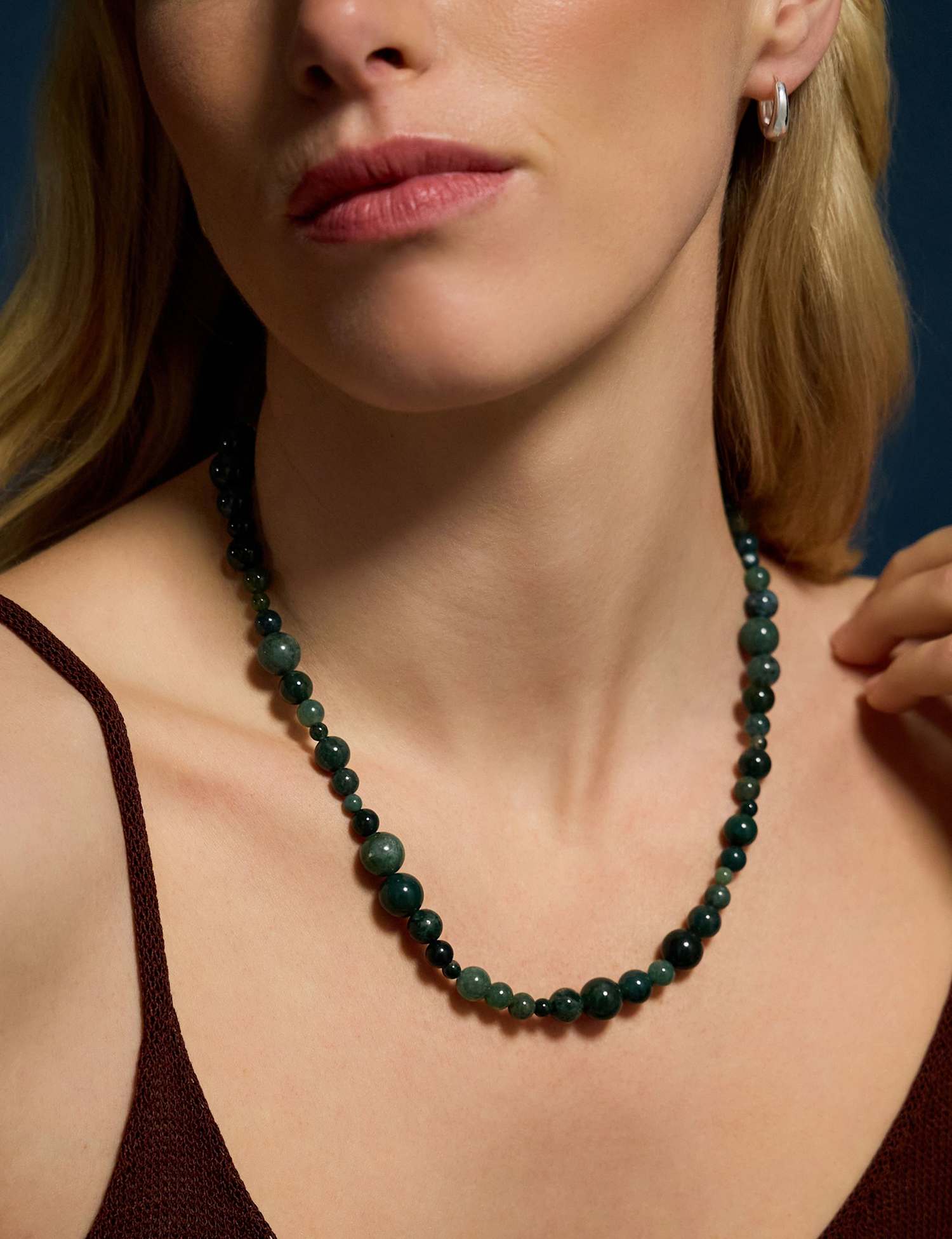 ACCESSORIZE 14ct Gold Plated Beaded Necklace Green