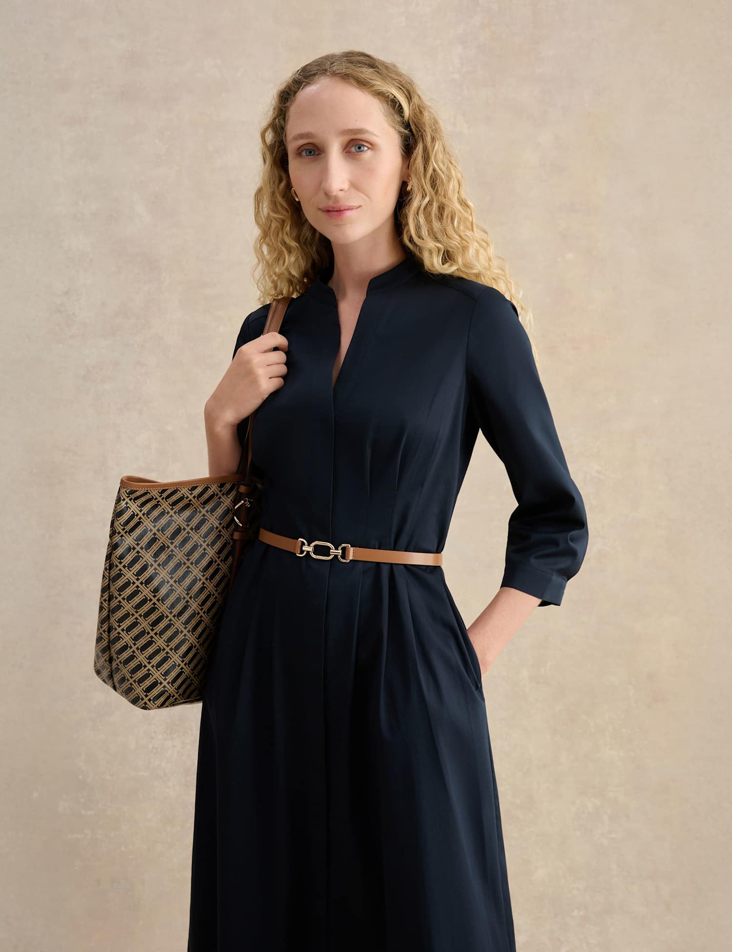 HOBBS Leather Waist Belt Brown