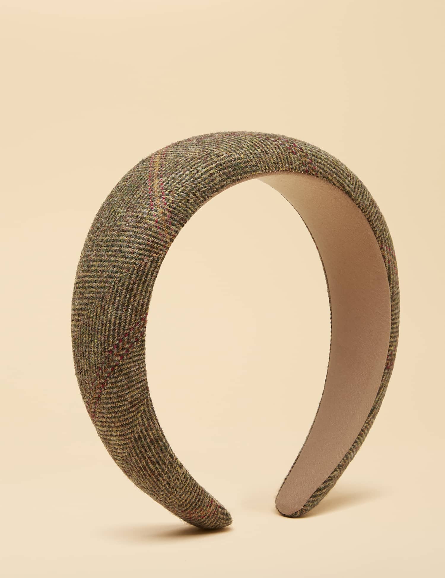 Joules Wool-Rich Tweed Headband Green Mix