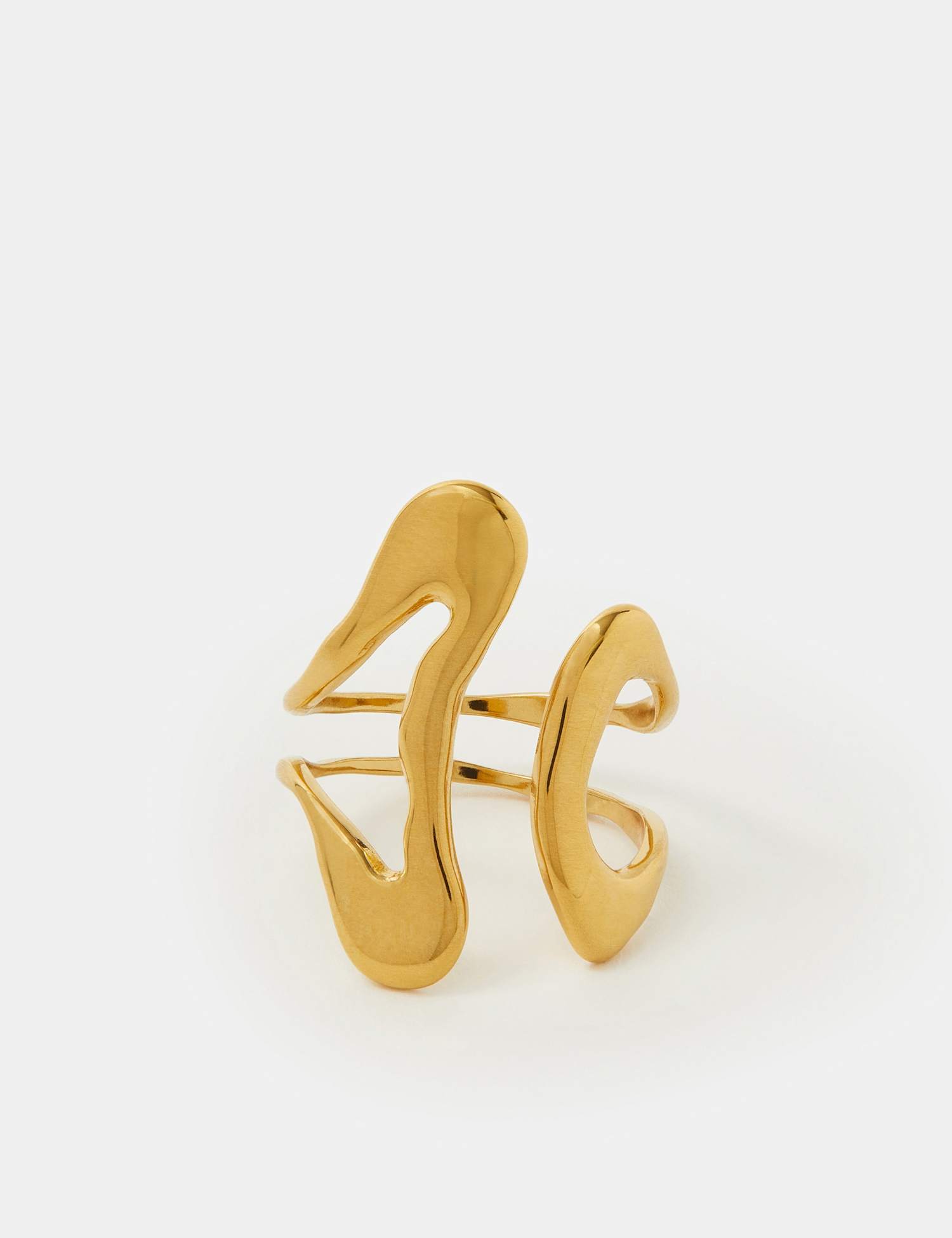 ACCESSORIZE Gold Tone Fluid Adjustable Ring Gold