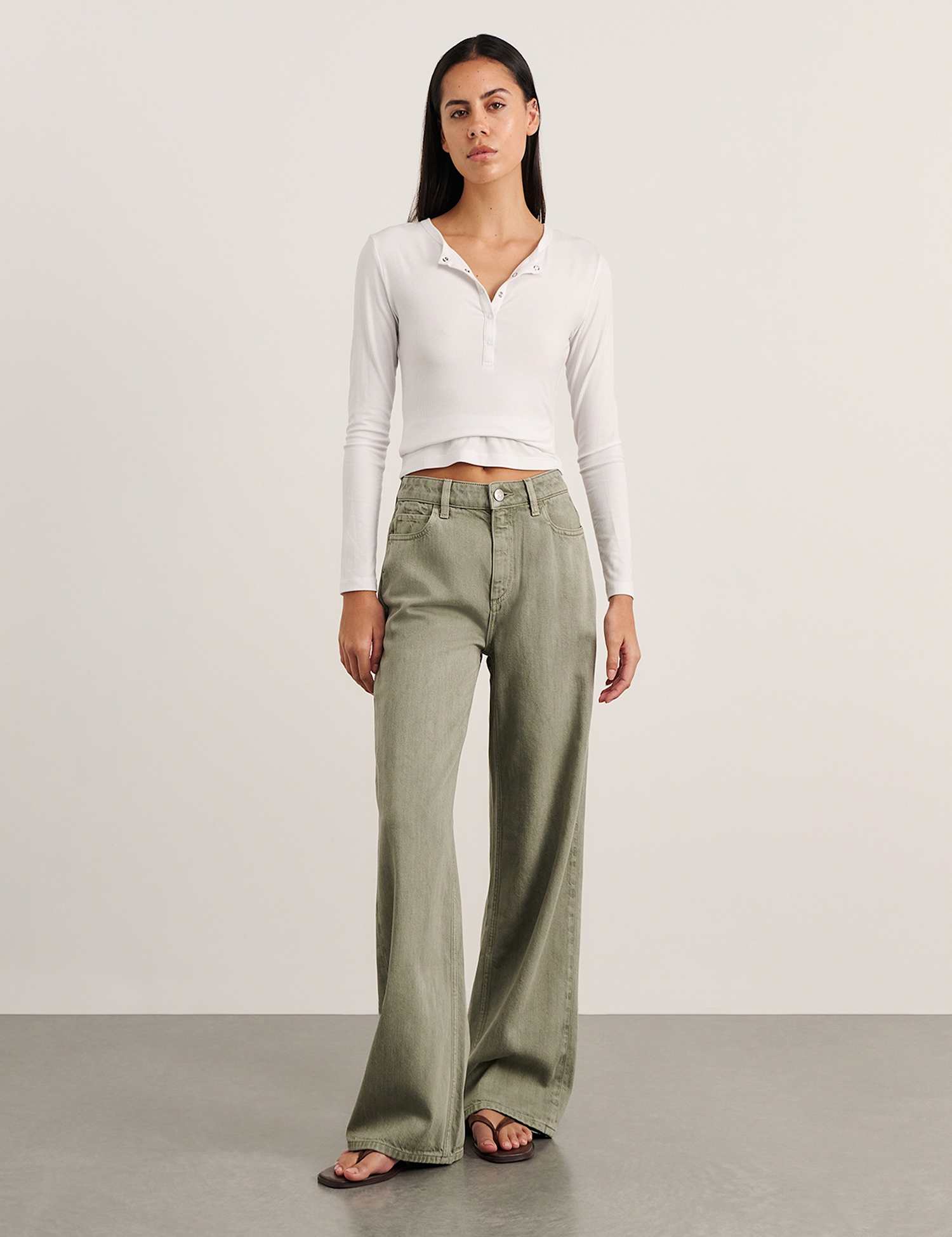 Jag Mid Rise Straight Leg Jeans Green