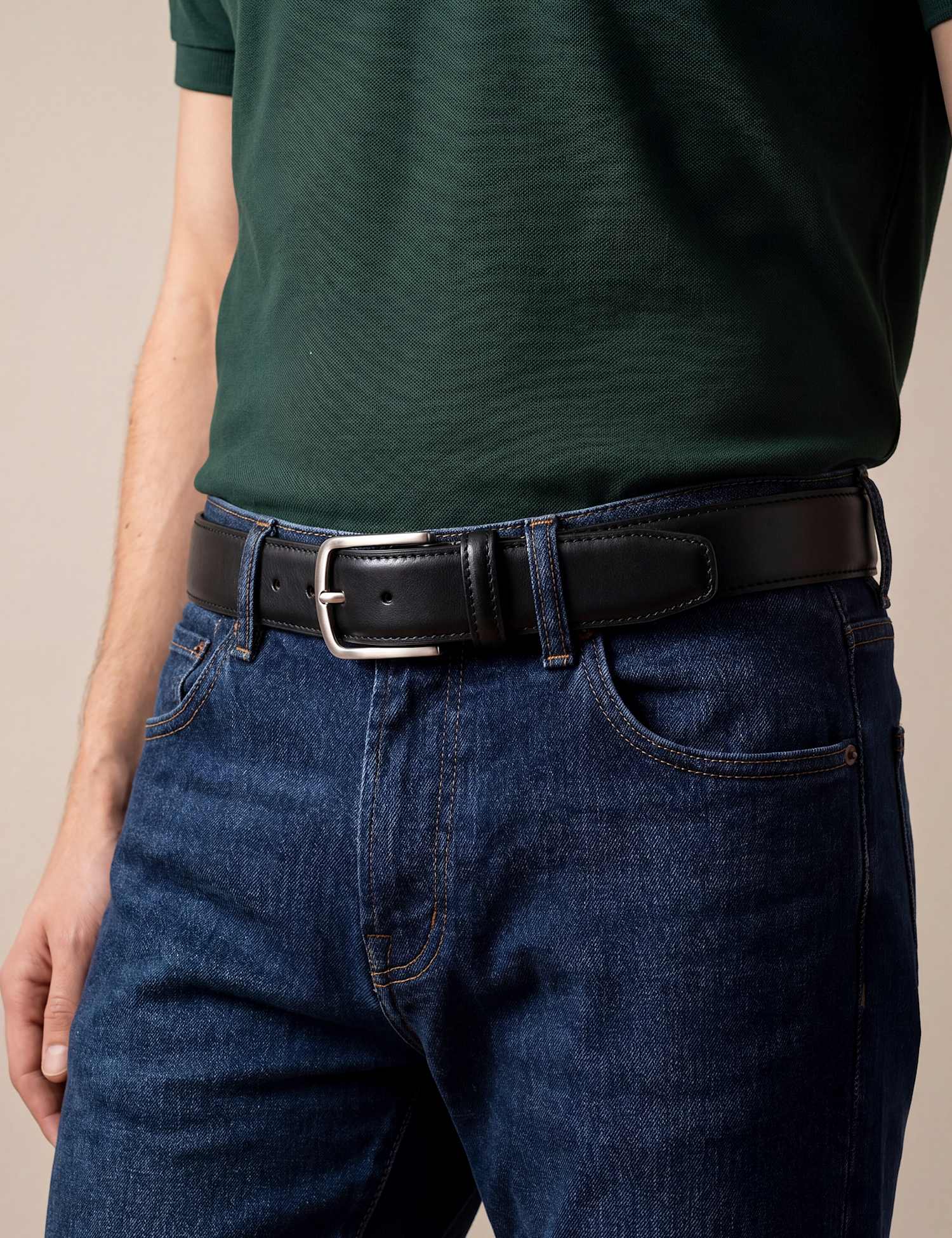 Jones Bootmaker Leather Belt Black
