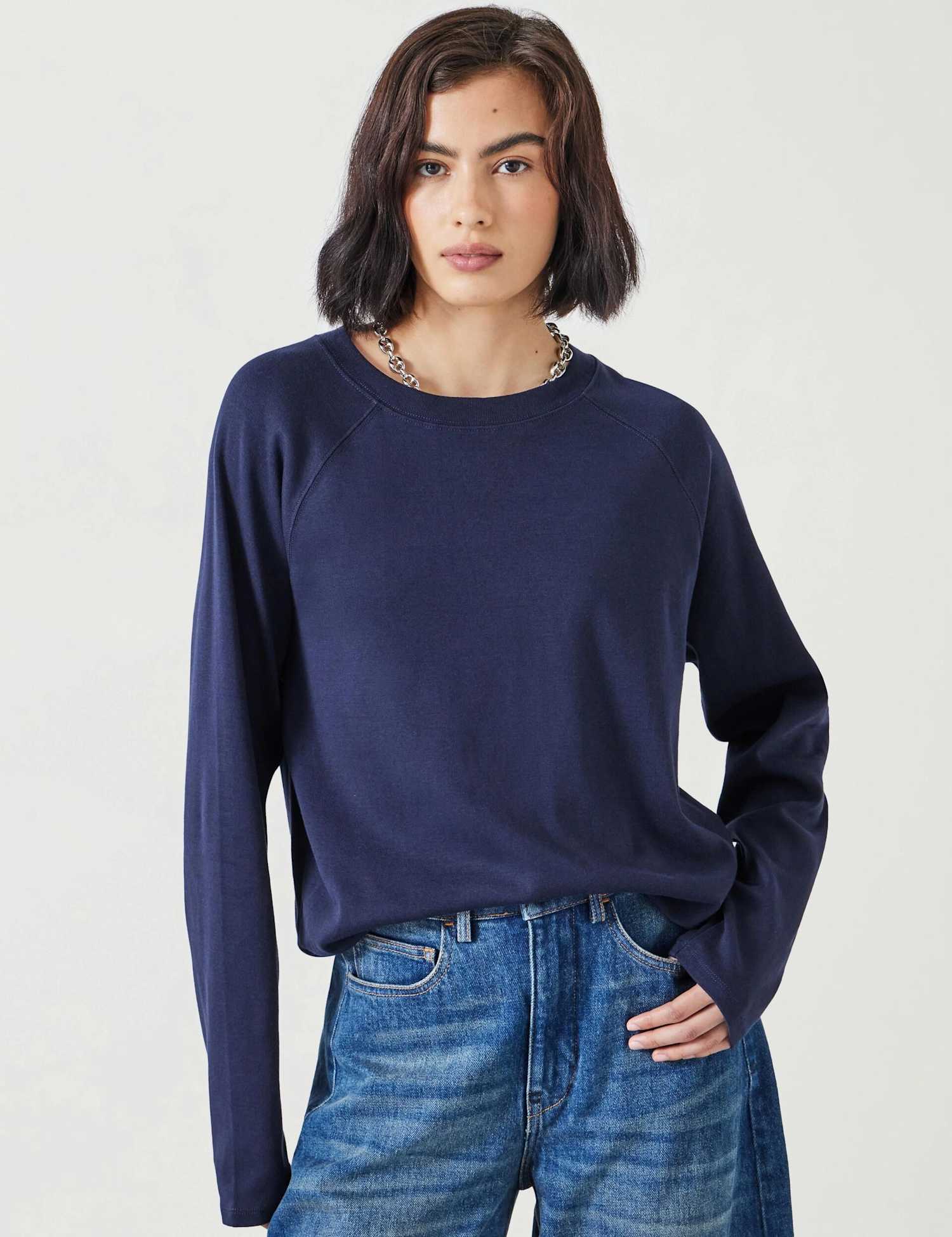 HUSH Pure Cotton Sweatshirt Dark Navy
