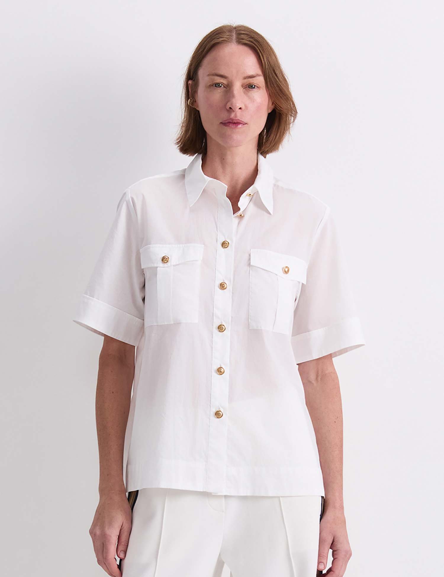 Sportscraft Pure Cotton Collared Shirt White