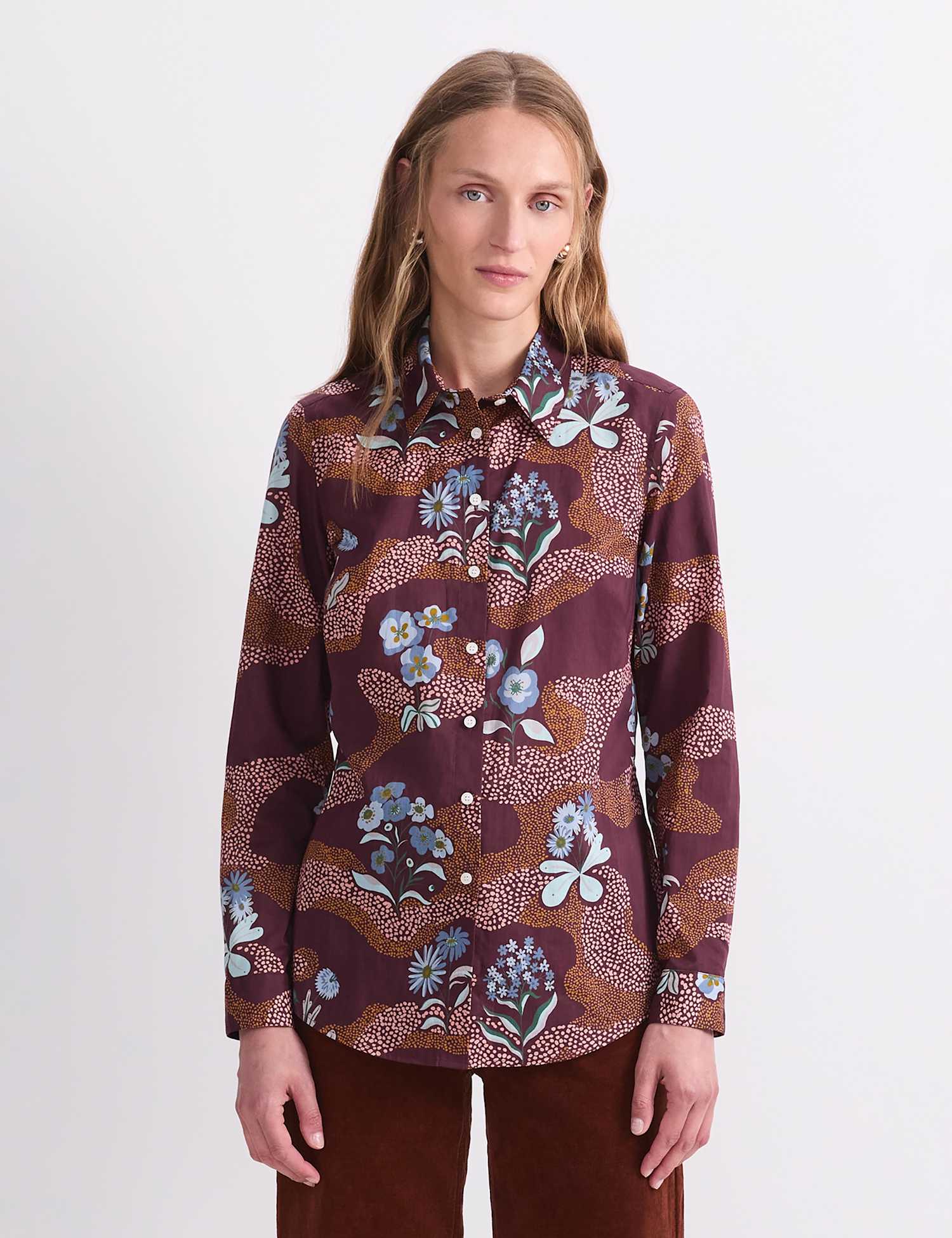 Sportscraft Pure Cotton Paisley Shirt Purple
