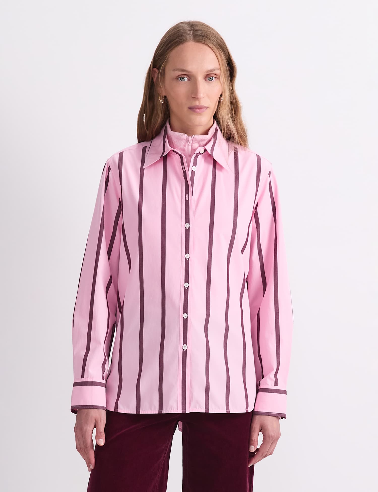 Sportscraft Pure Cotton Striped Collared Shirt Pink