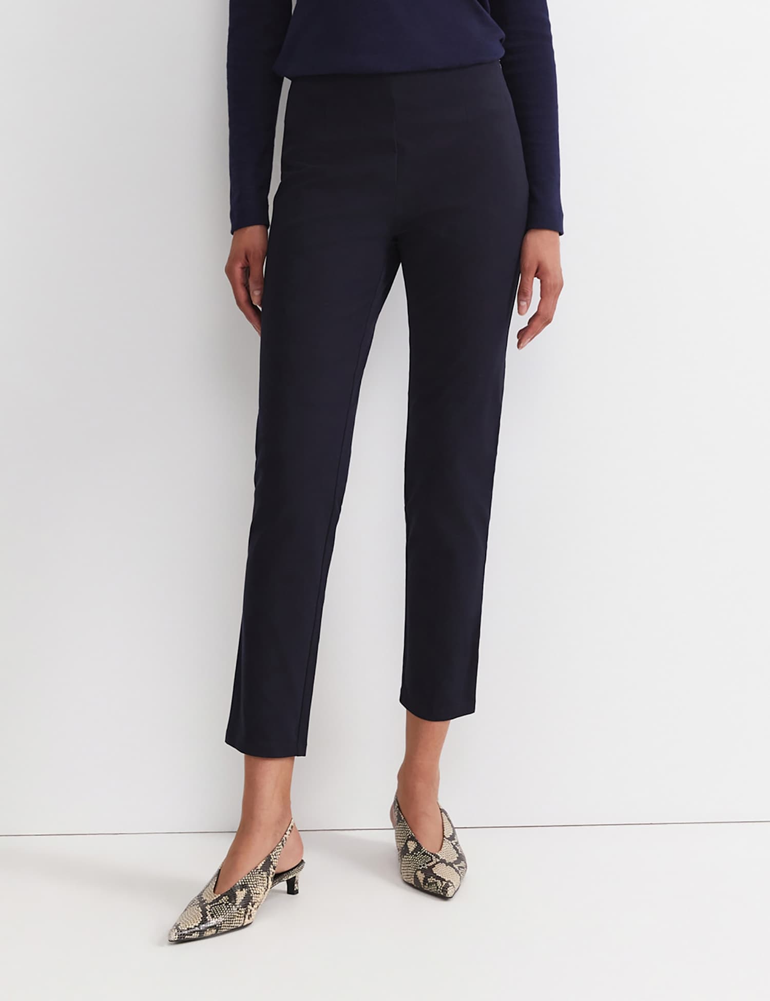 Sportscraft Cotton Rich Slim Fit Ankle Grazer Trousers Navy