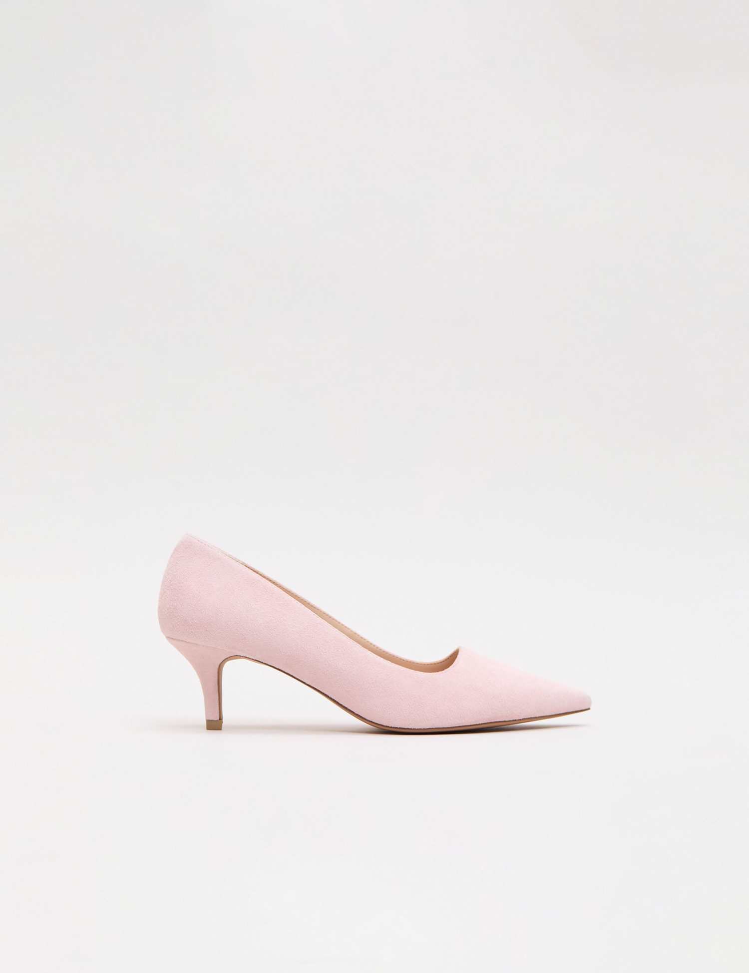 Phase Eight Suede Kitten Heel Pointed Court Shoes Light Pink