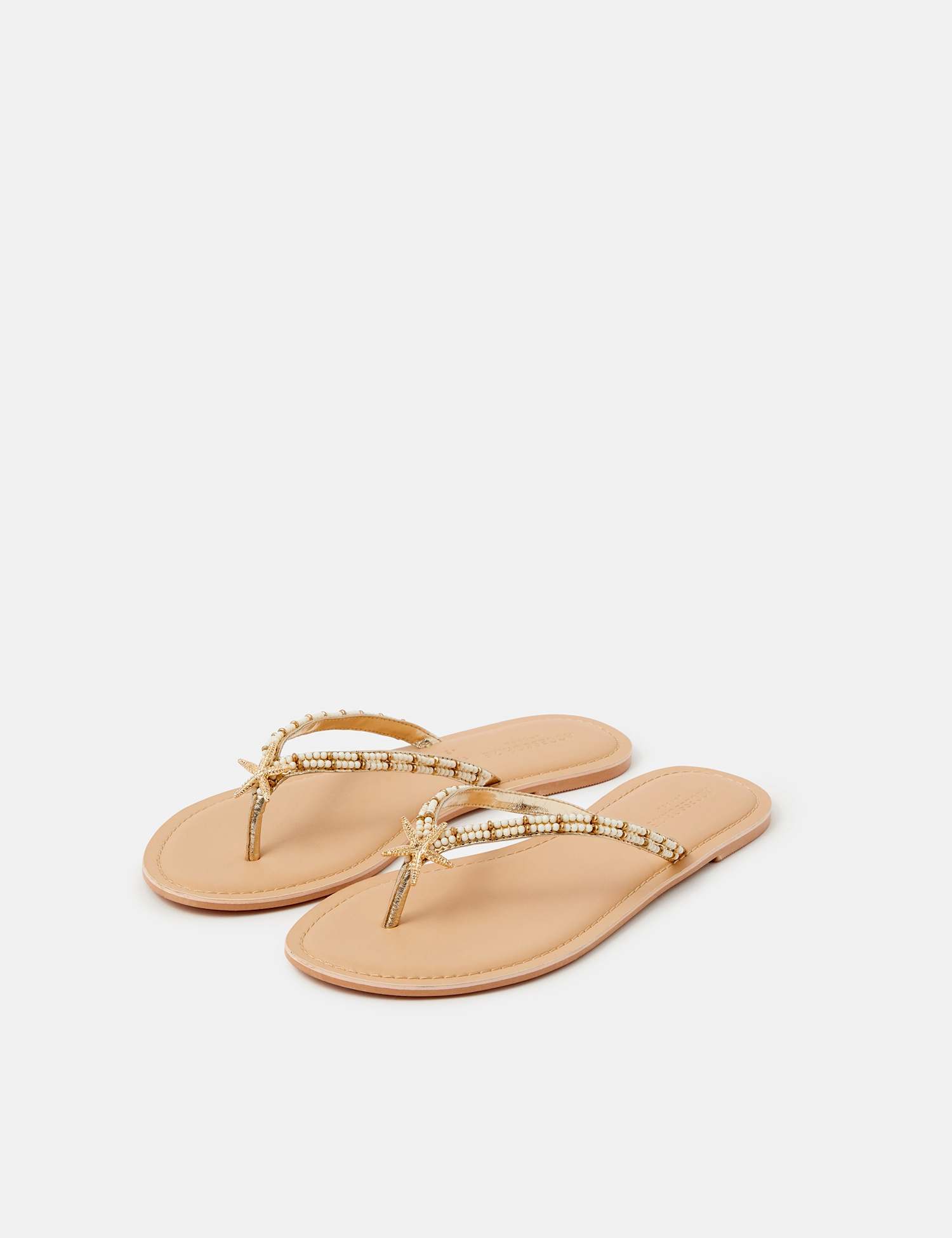 ACCESSORIZE Pearl Starfish Flip Flops White