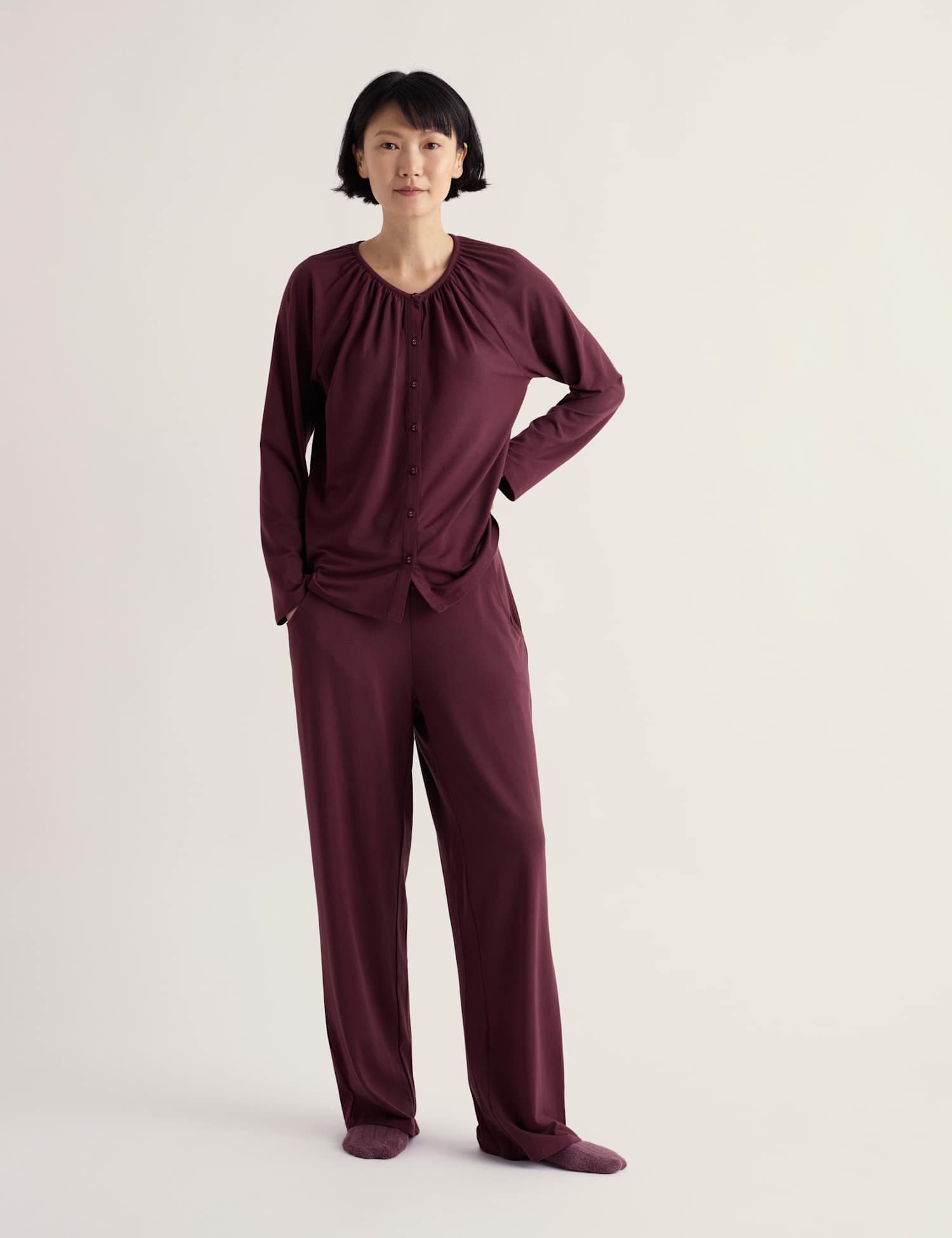 Seasalt Cornwall Modal Rich Jersey Pyjama Set Purple