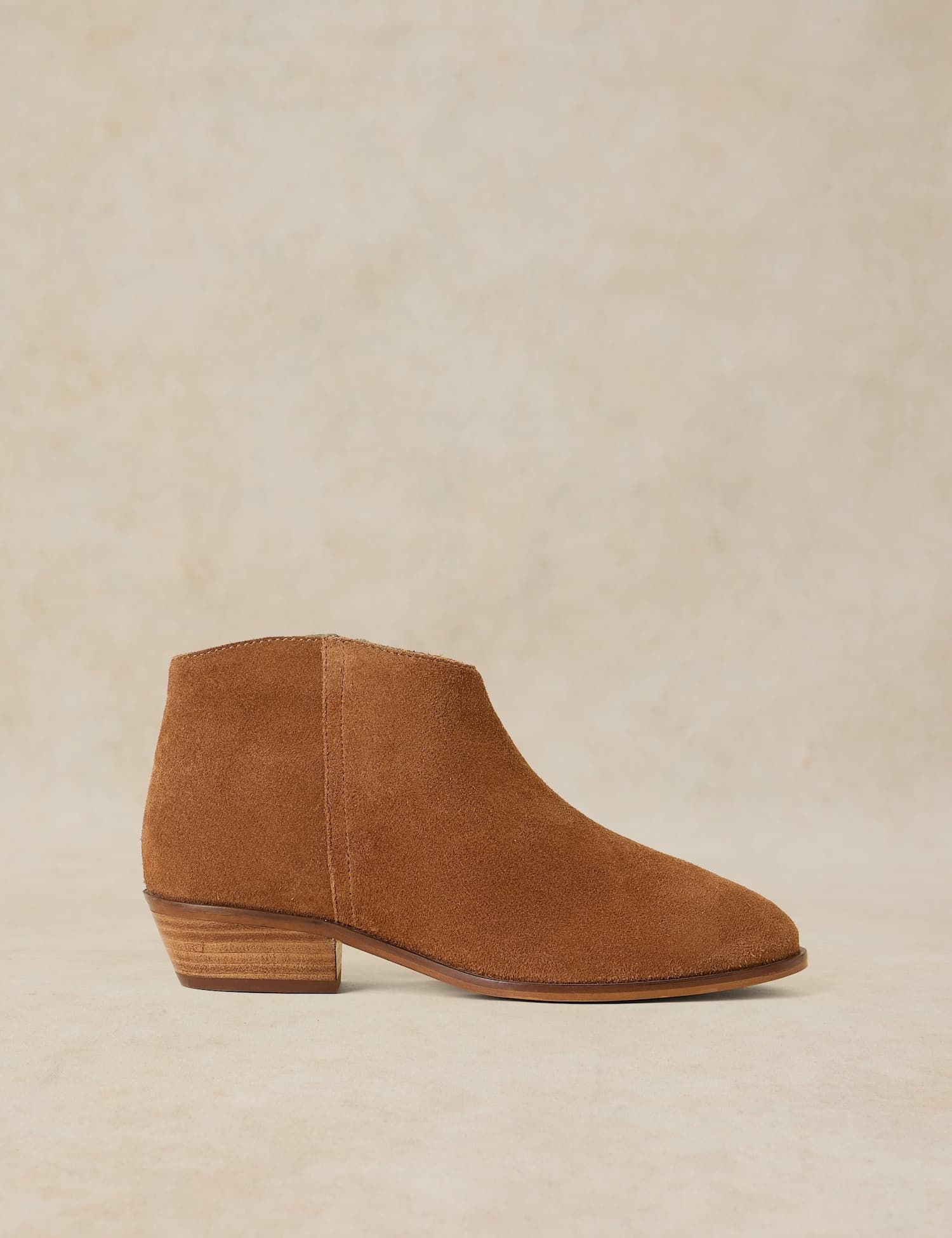 White Stuff Suede Block Heel Ankle Boots Tan