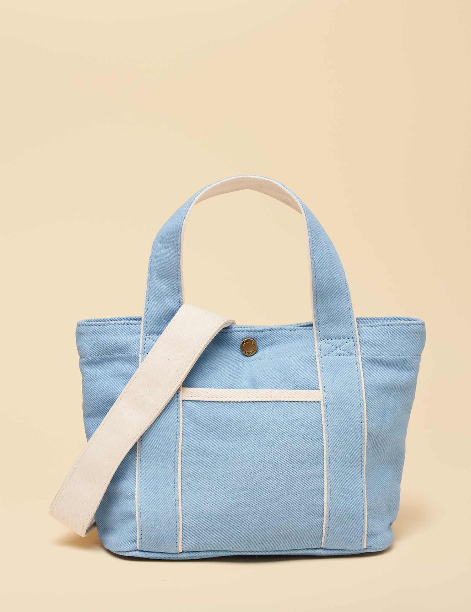 Joules Cotton Rich Mini Cross Body Tote Bag Blue