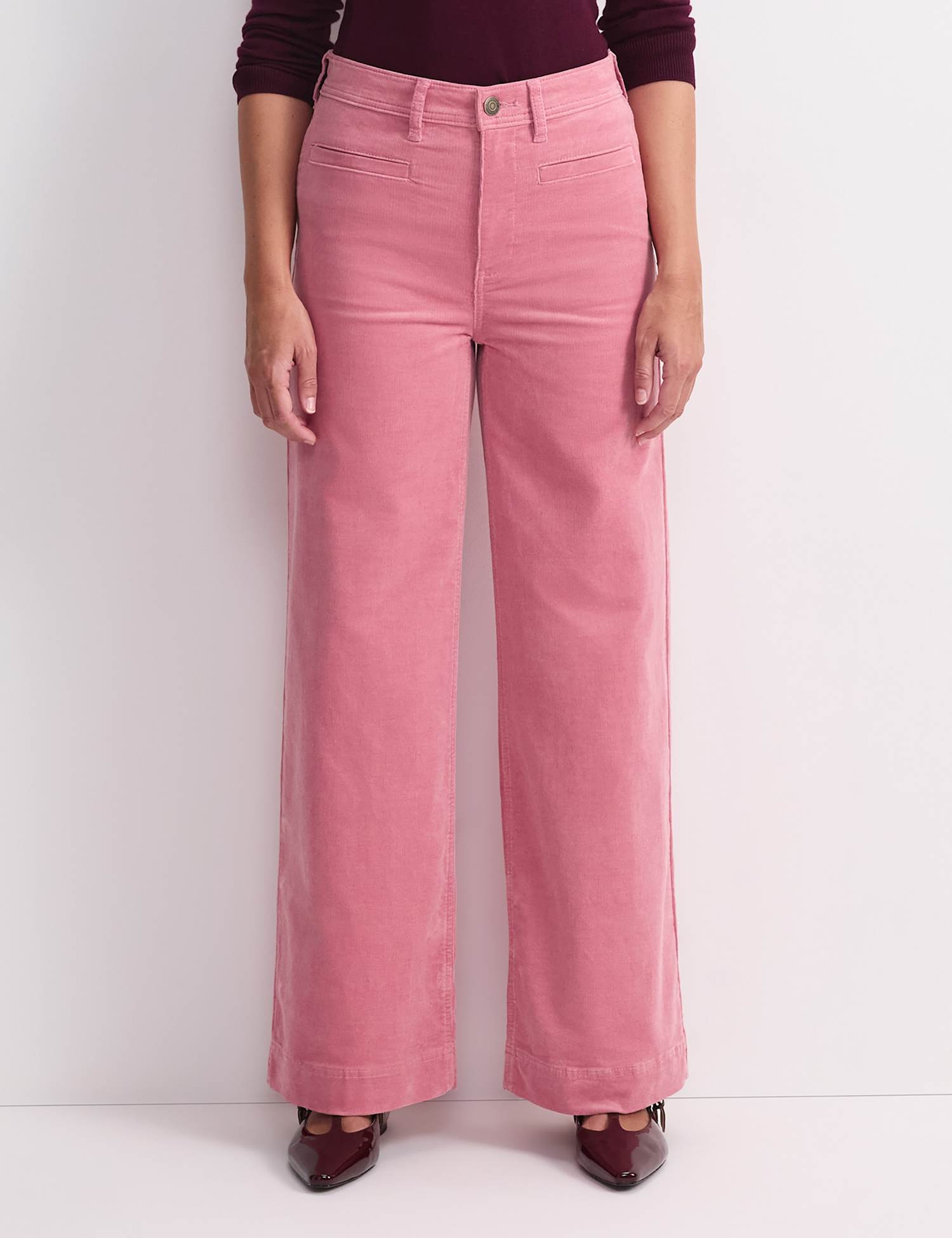 Sportscraft High Waisted Wide Leg Jeans Pink