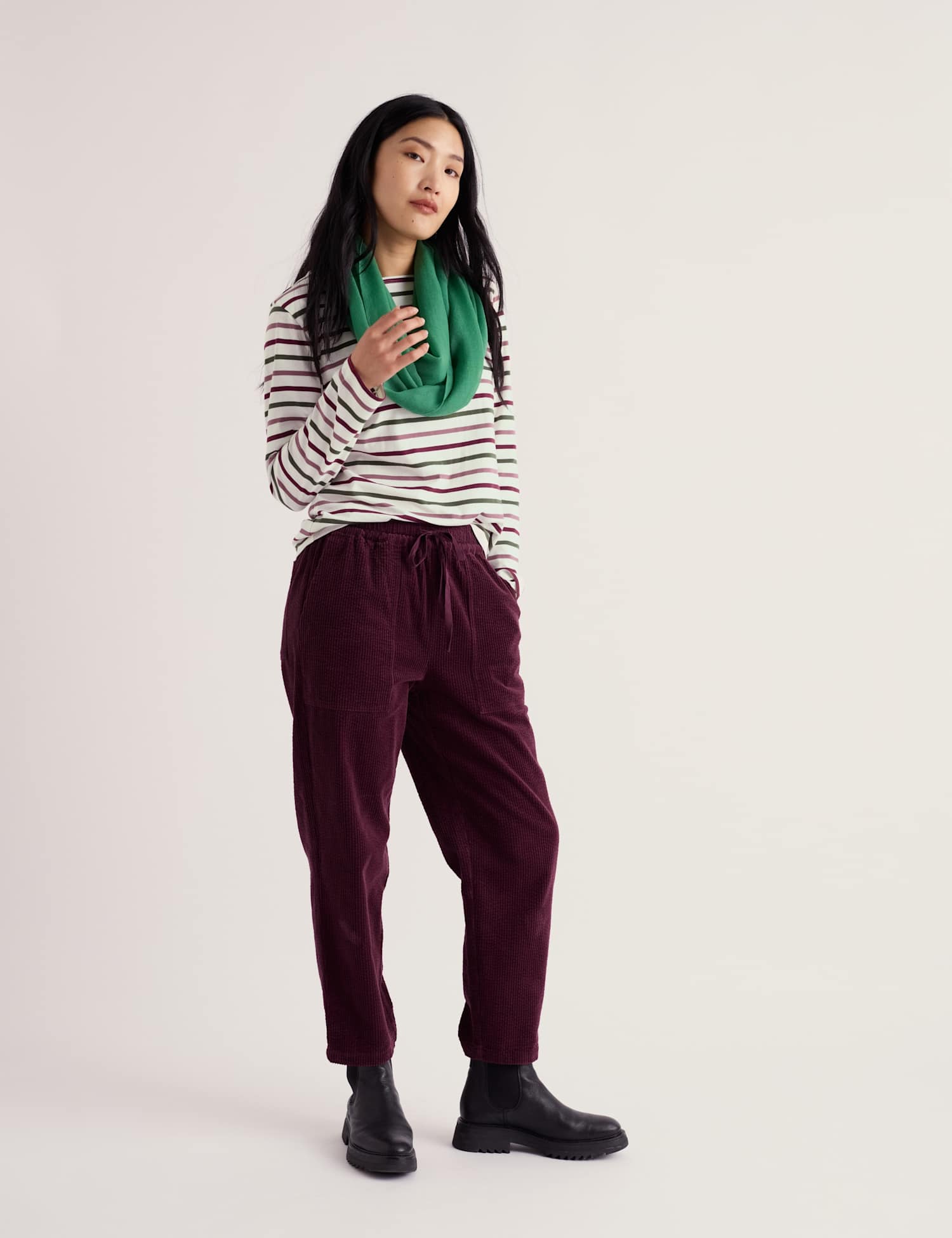 Seasalt Cornwall Pure Cotton Striped Relaxed T-Shirt Pink Mix
