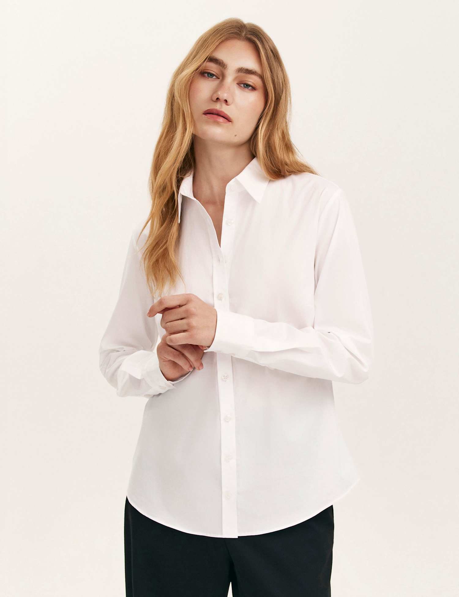 Finery London Cotton Rich Collared Button Through Shirt White