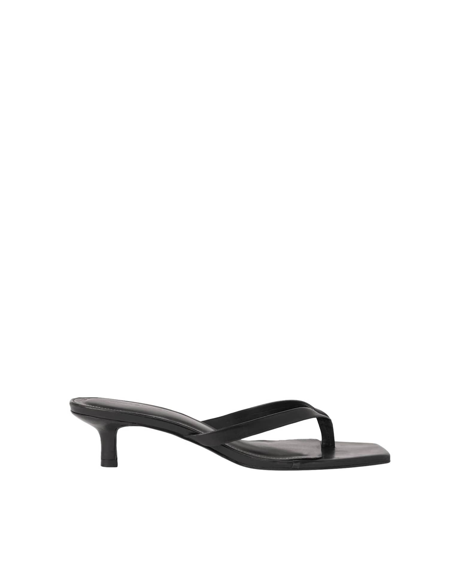 Whistles Leather Kitten Heel Square Toe Mules Black