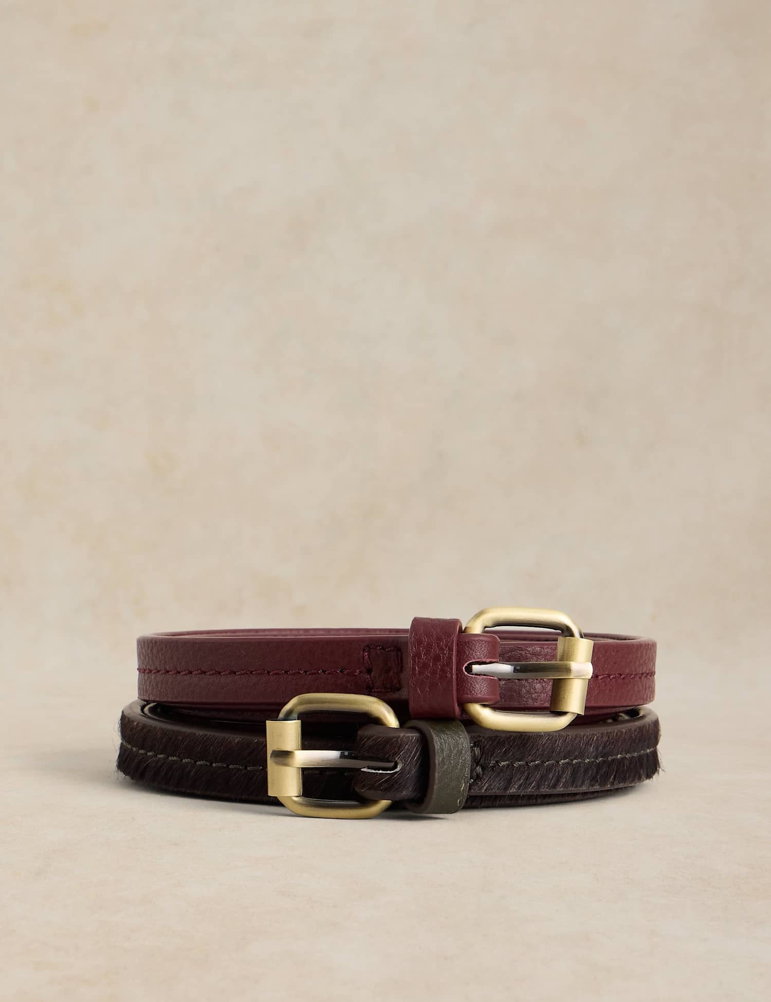 White Stuff 2 Pack Leather Belt Brown Mix