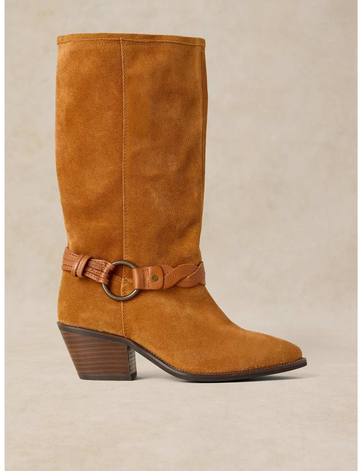 White Stuff Savannah Leather Slouch Ankle Boots Tan