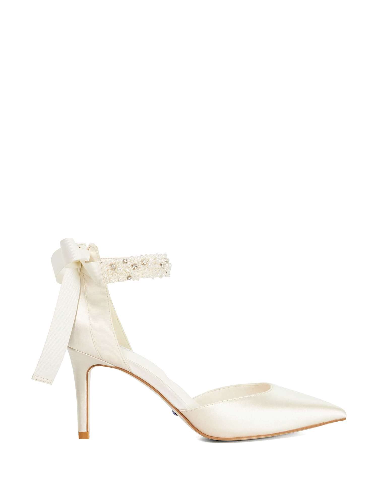 Dune London Wide Fit Stiletto Heel Court Shoes Ivory