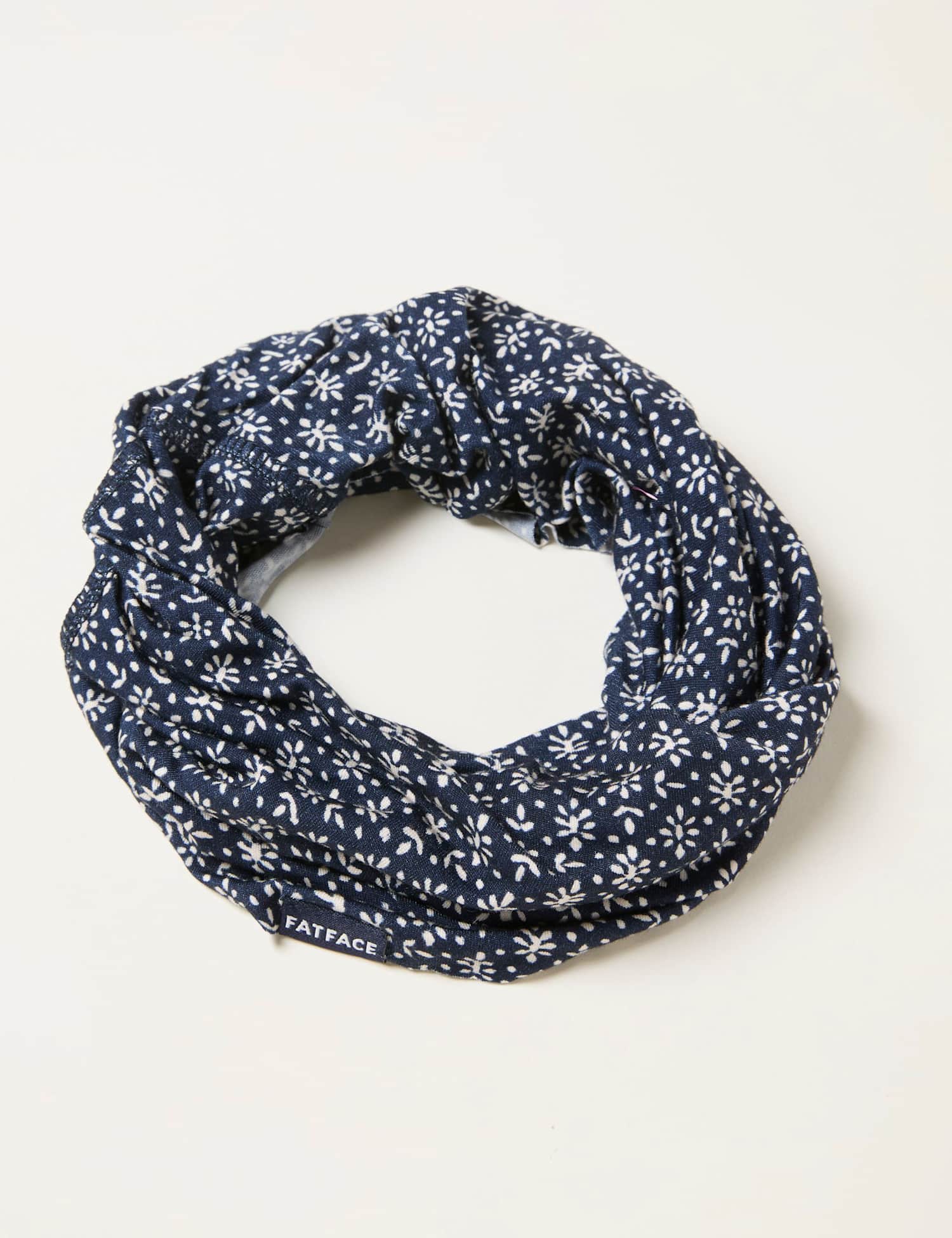 FatFace Floral Fringed Snood Navy Mix