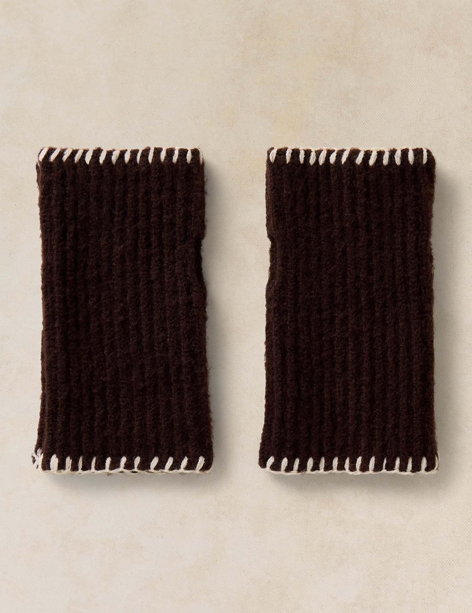 White Stuff Whipstitch Handwarmer Gloves Brown