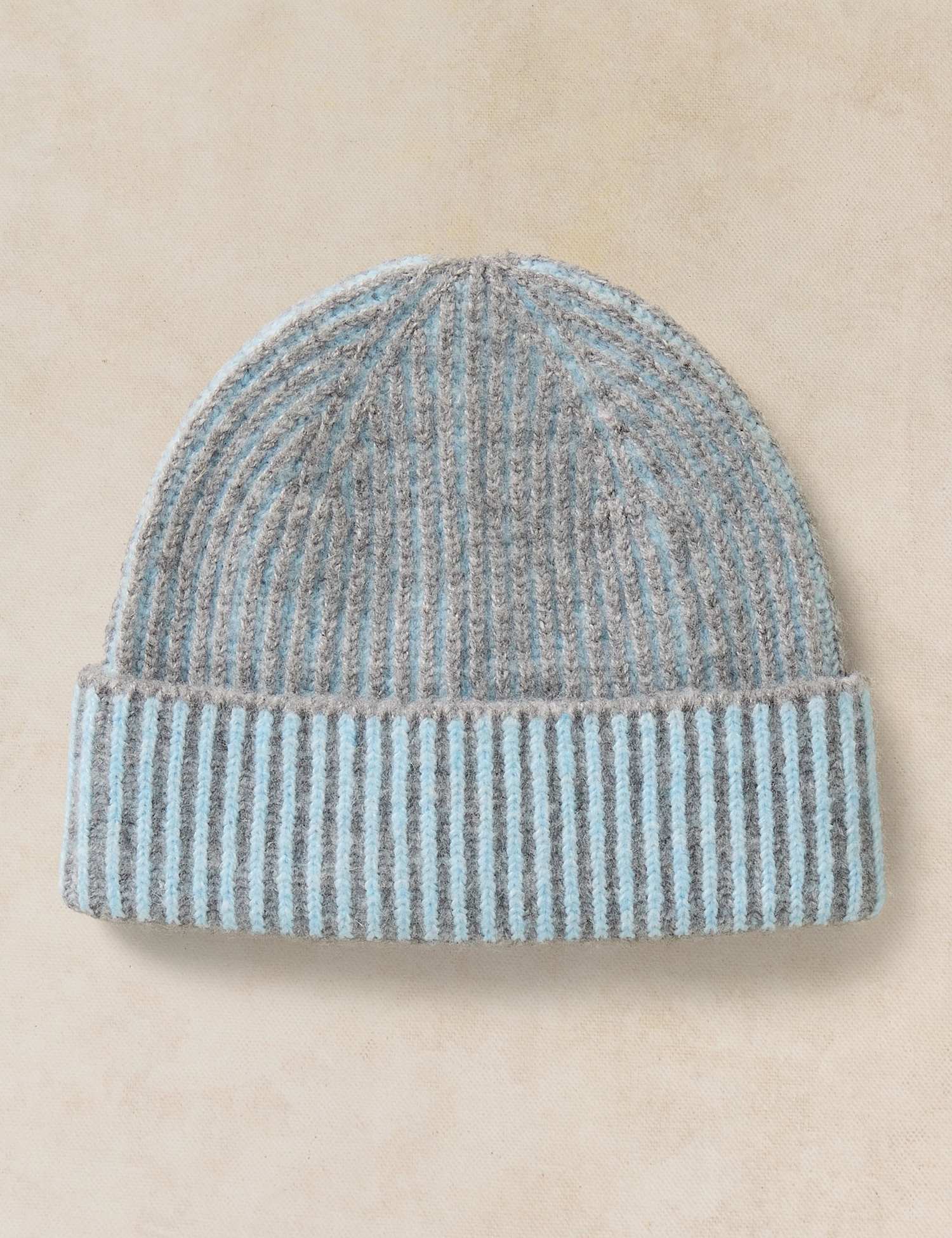 White Stuff Two Tone Ribbed Beanie Grey Mix