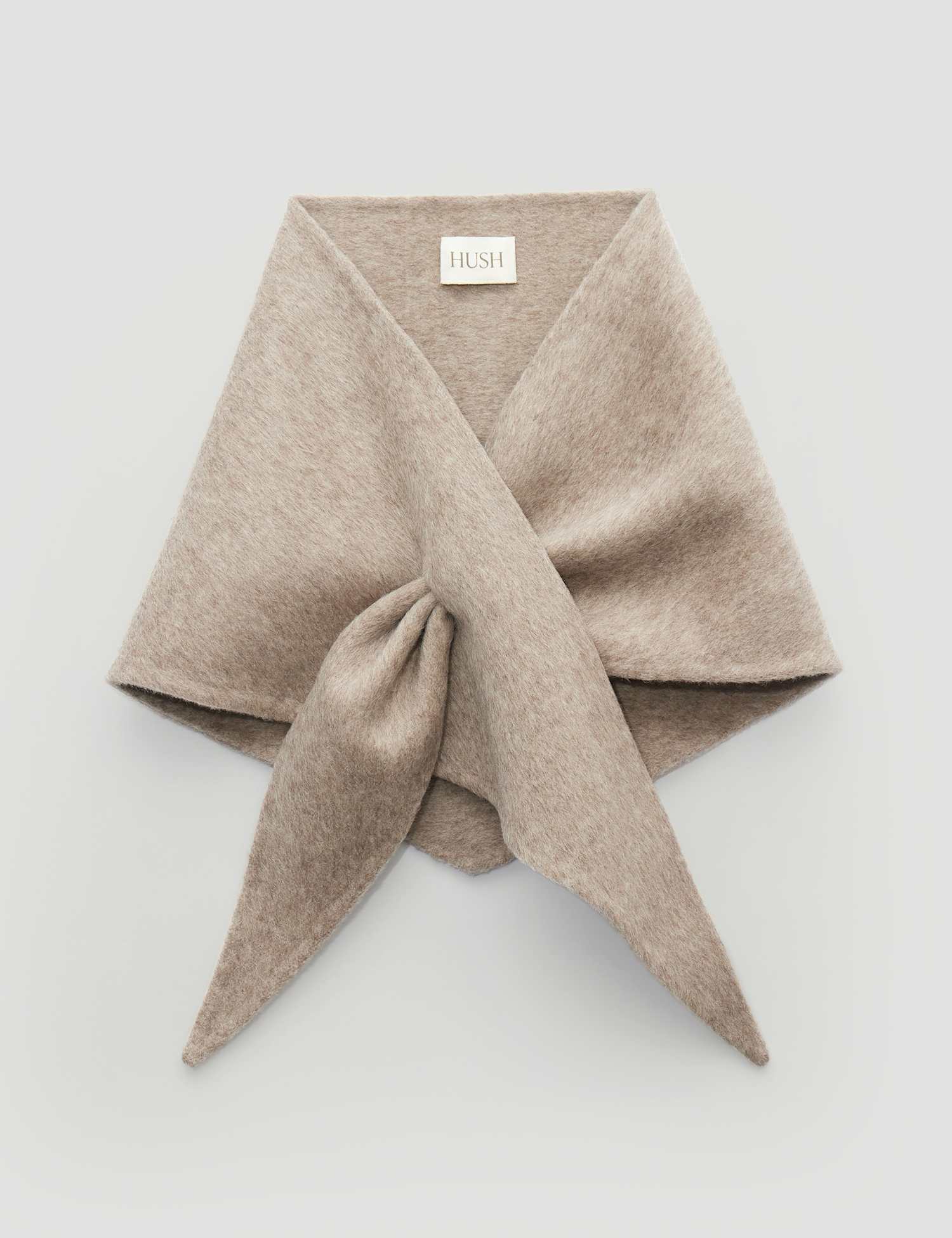 HUSH Plain Contemporary Triangle Scarf with Wool Neutral