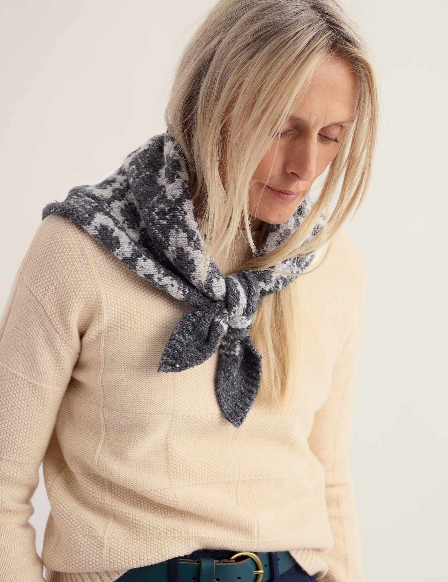 Seasalt Cornwall Wool Rich Scarf Grey Mix