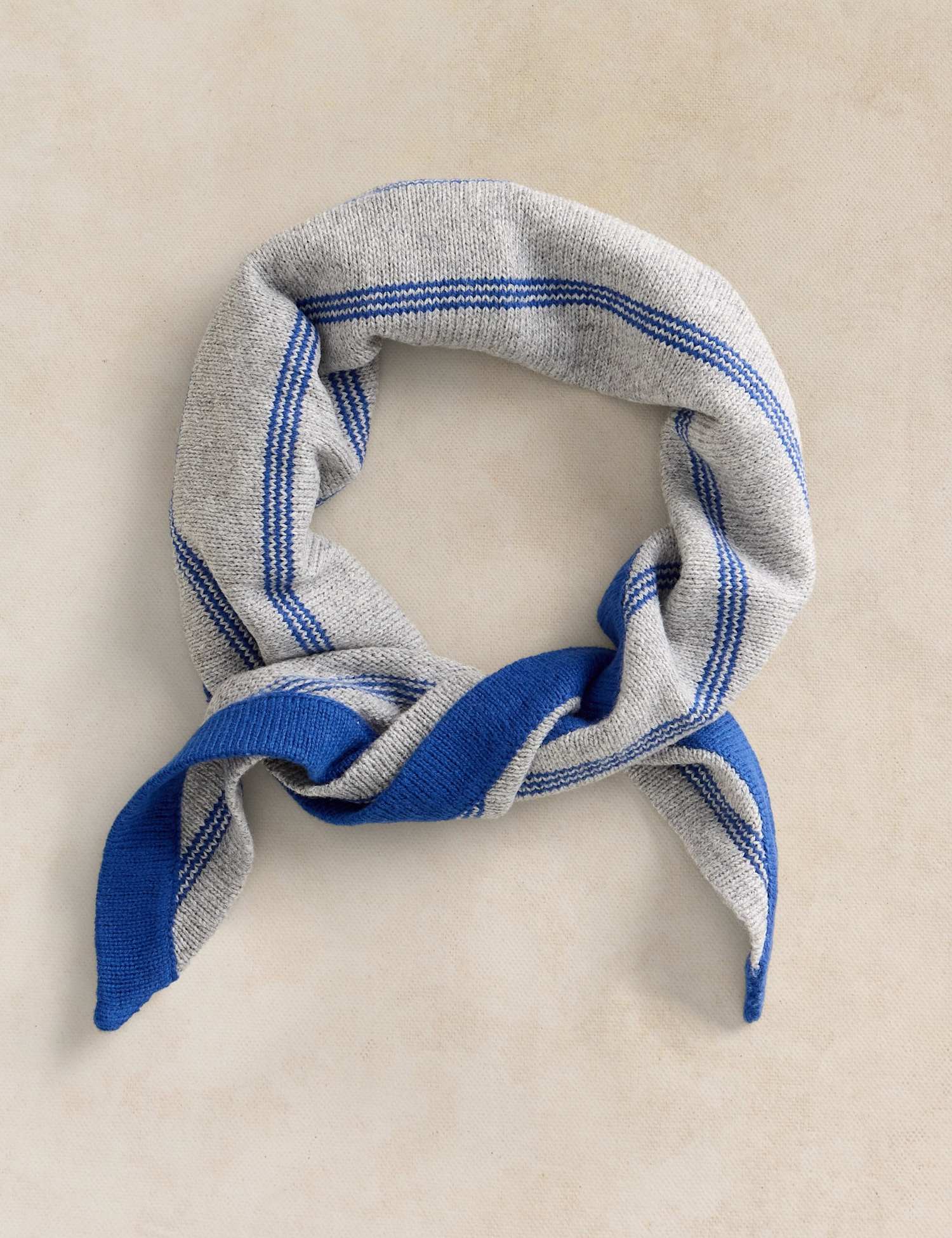 White Stuff Cotton Rich Striped Triangle Scarf Blue Mix