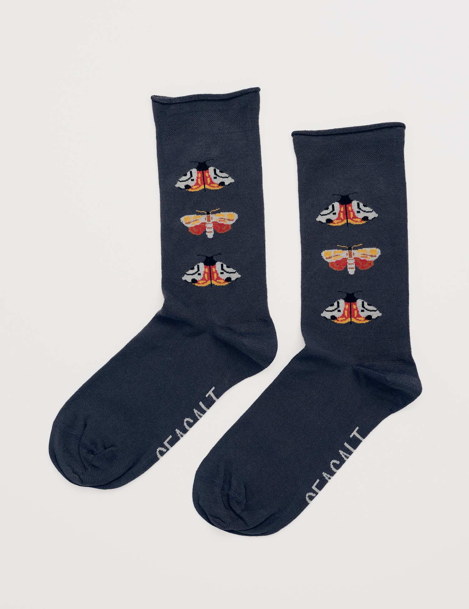 Seasalt Cornwall Butterfly Ankle High Socks Dark Navy Mix