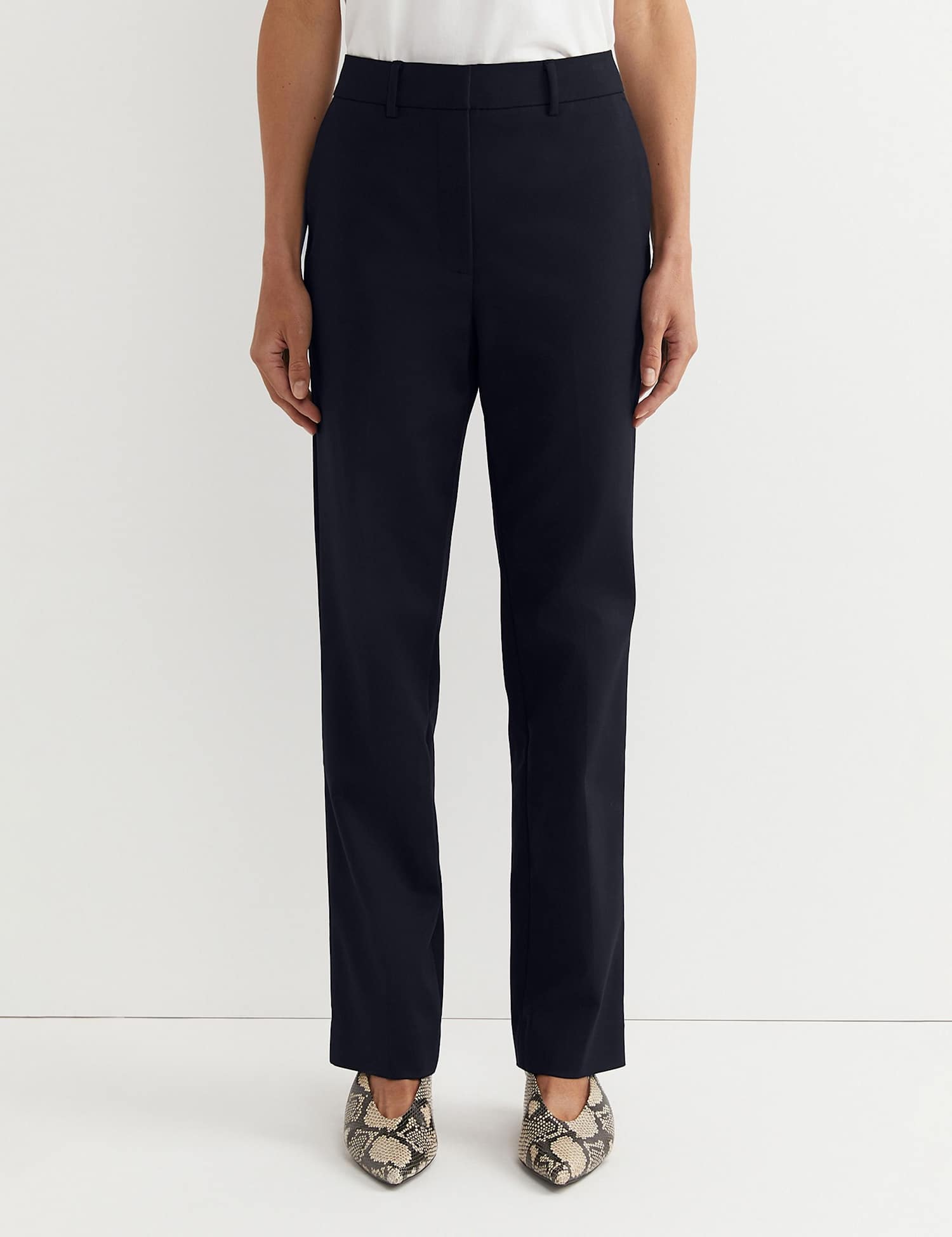 Sportscraft Cotton Rich Straight Leg Trousers Navy