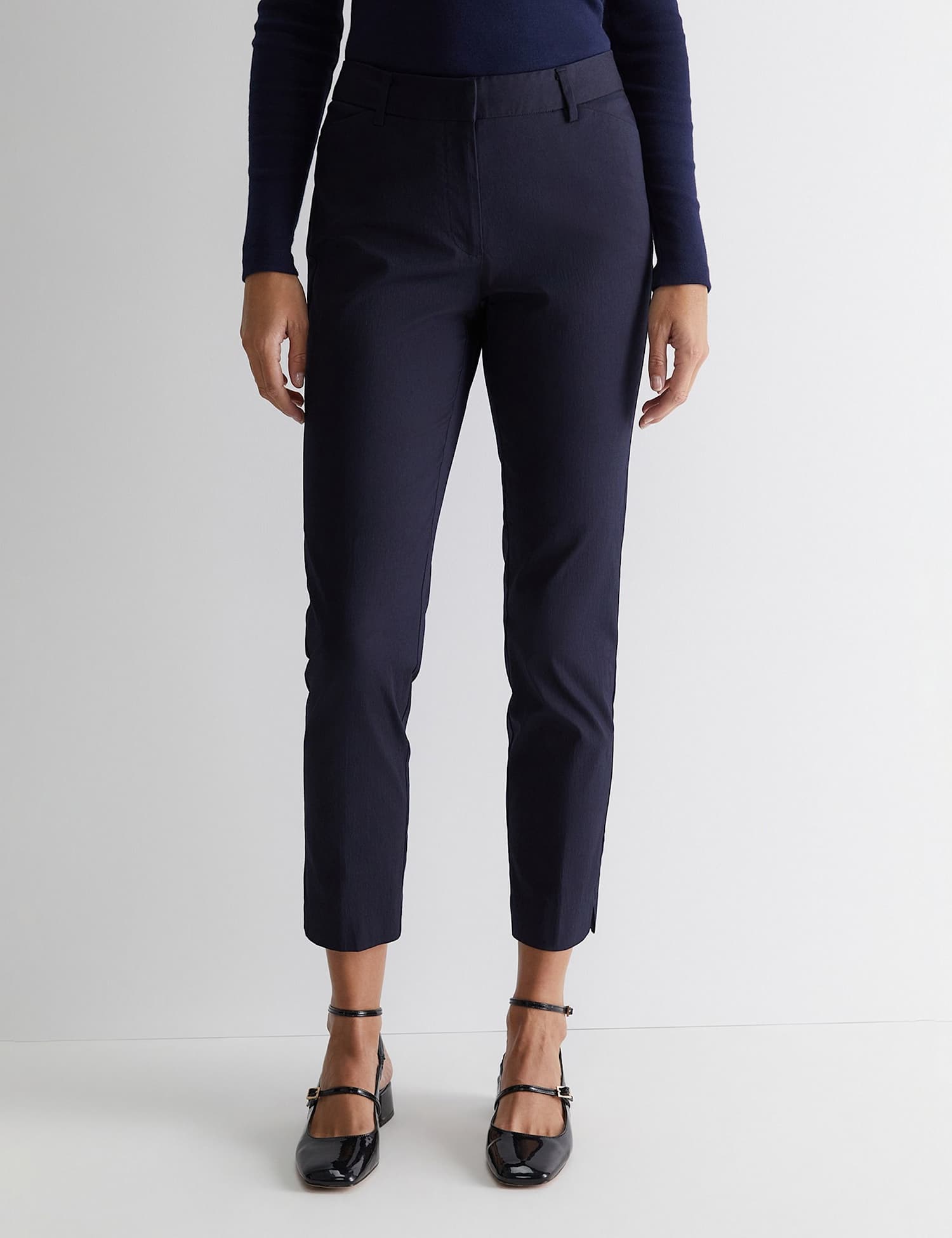 Sportscraft Cotton Rich Slim Fit Ankle Grazer Trousers Navy