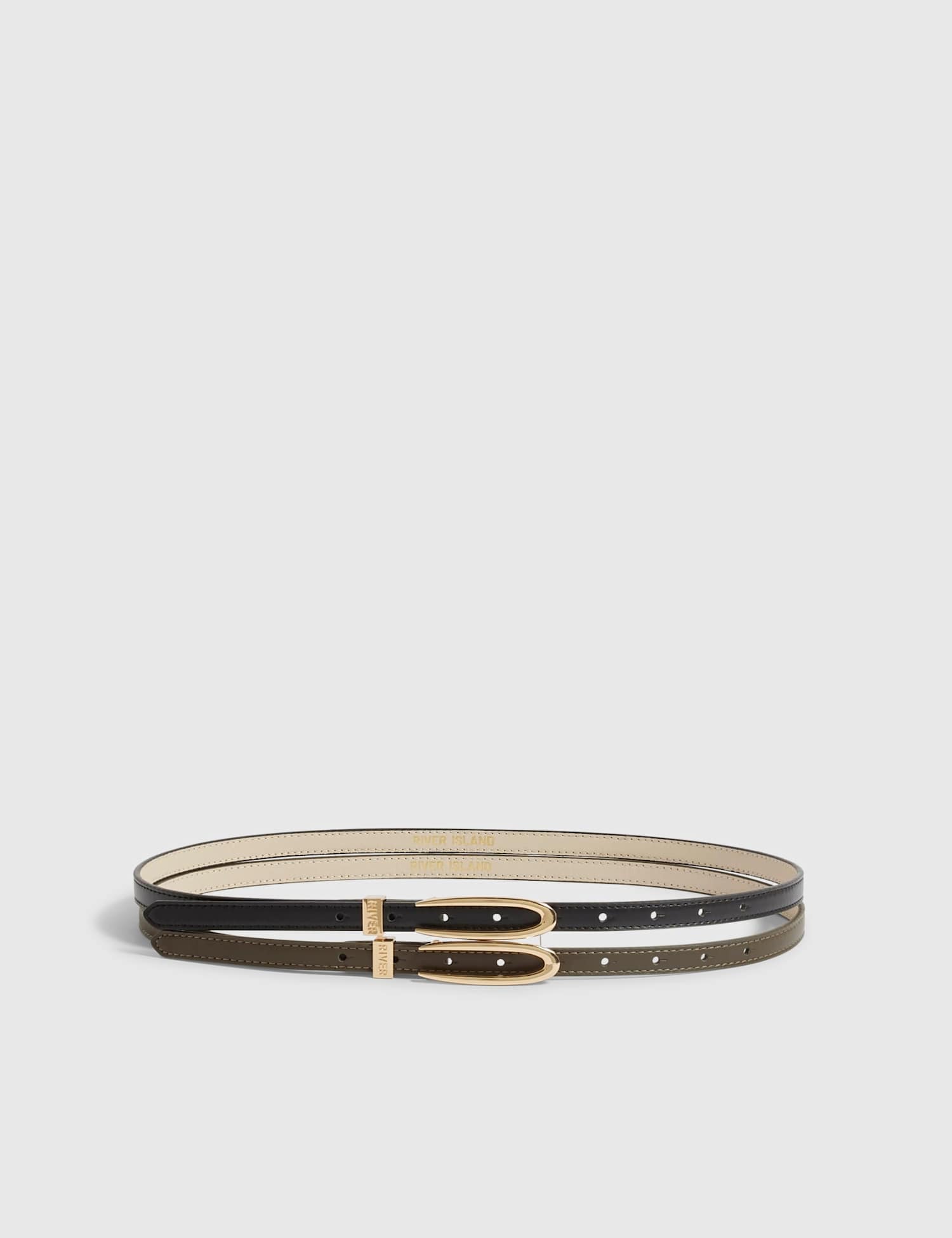 River Island Fabric Skinny Belt Black