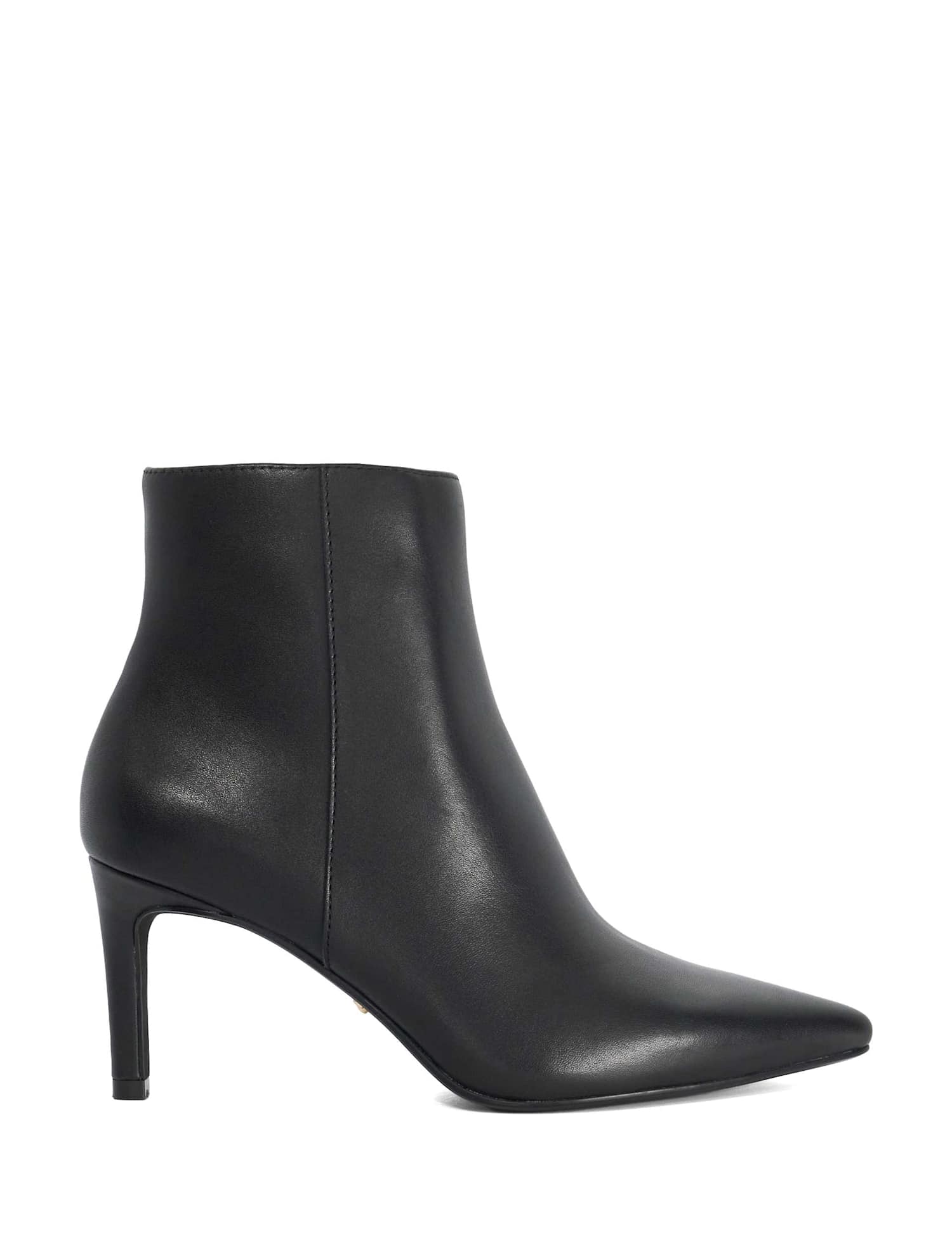 Dune London Leather Stiletto Heel Pointed Ankle Boots Black
