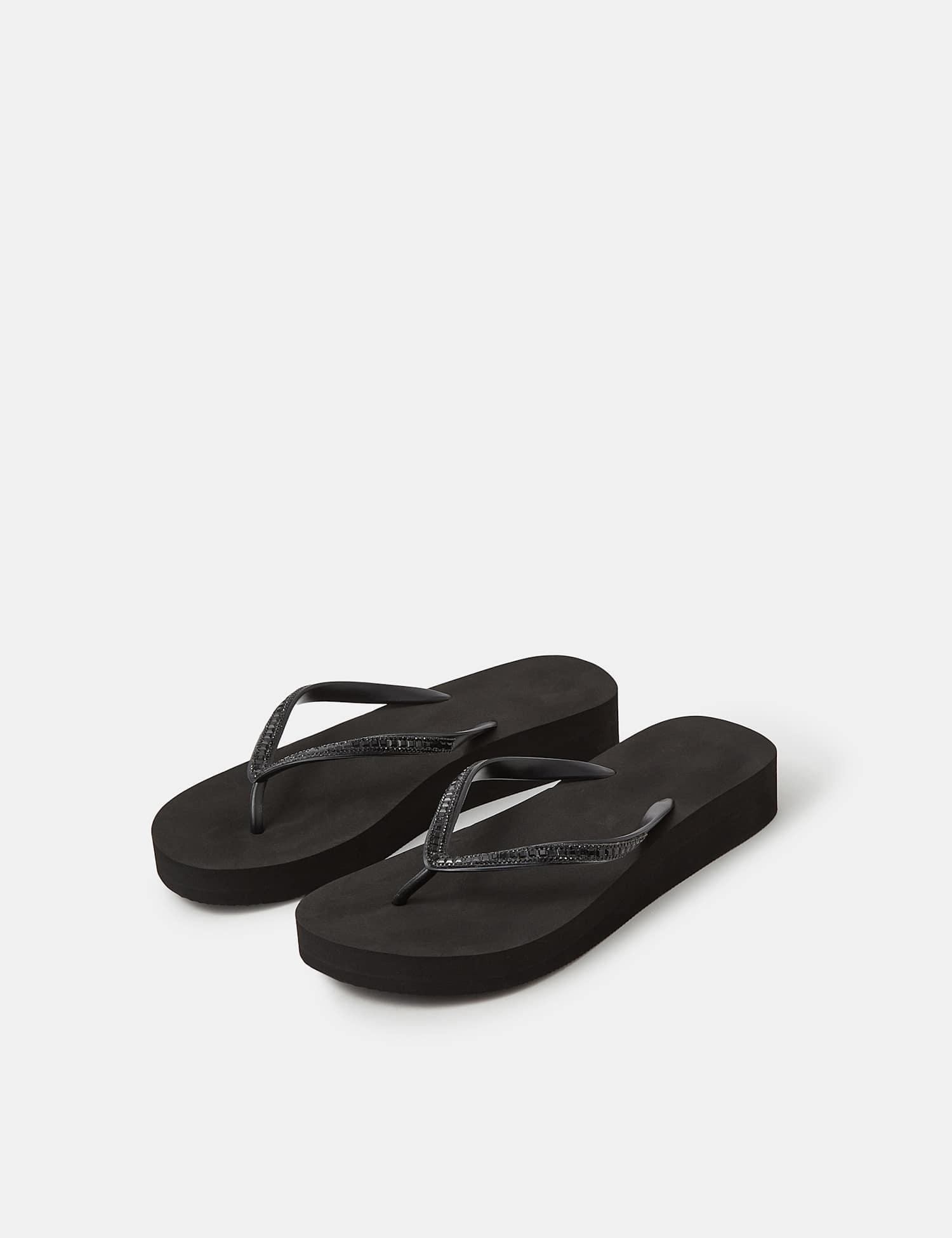 ACCESSORIZE Sparkle Flatform Flip Flops Black