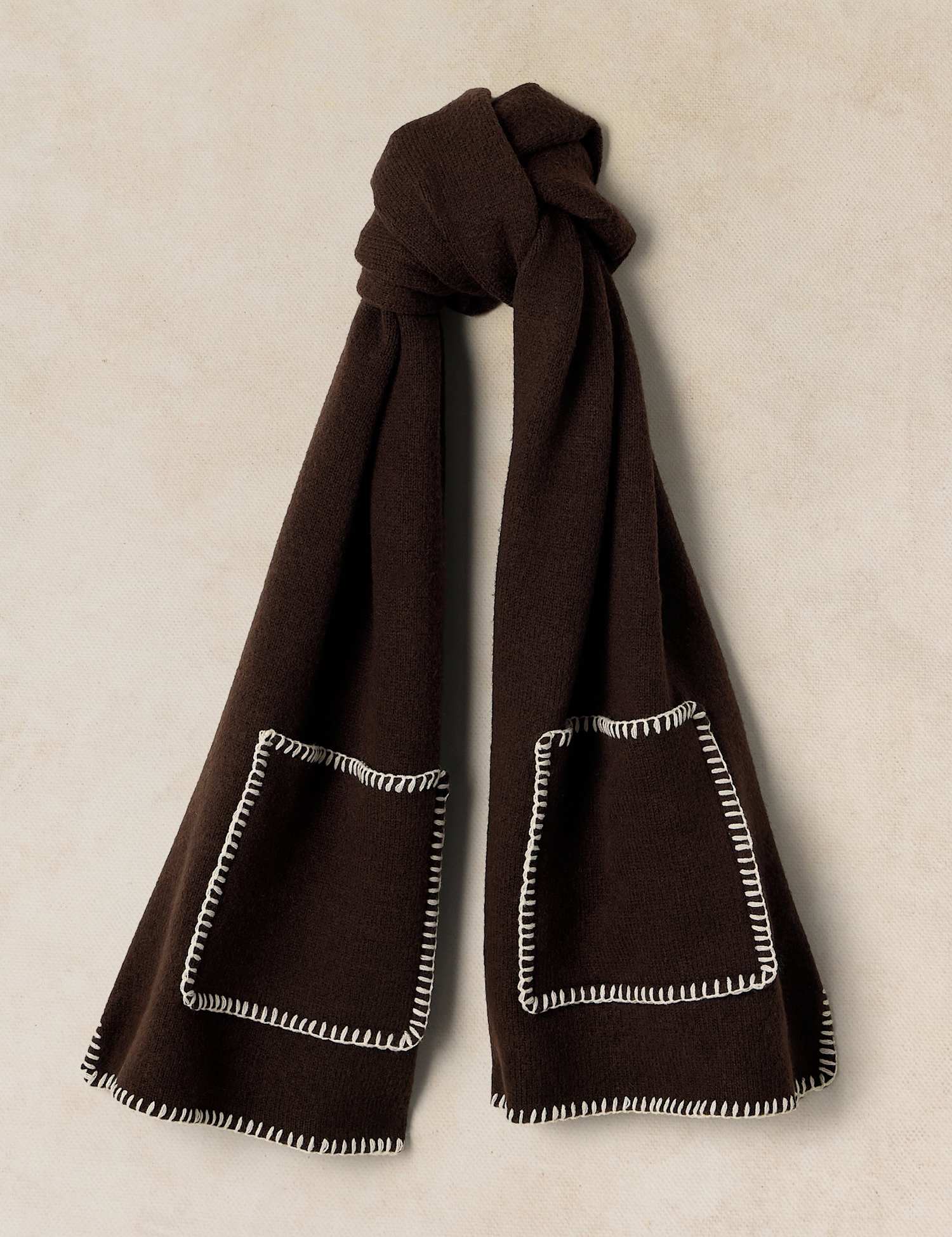 White Stuff Whipstitch Scarf Brown