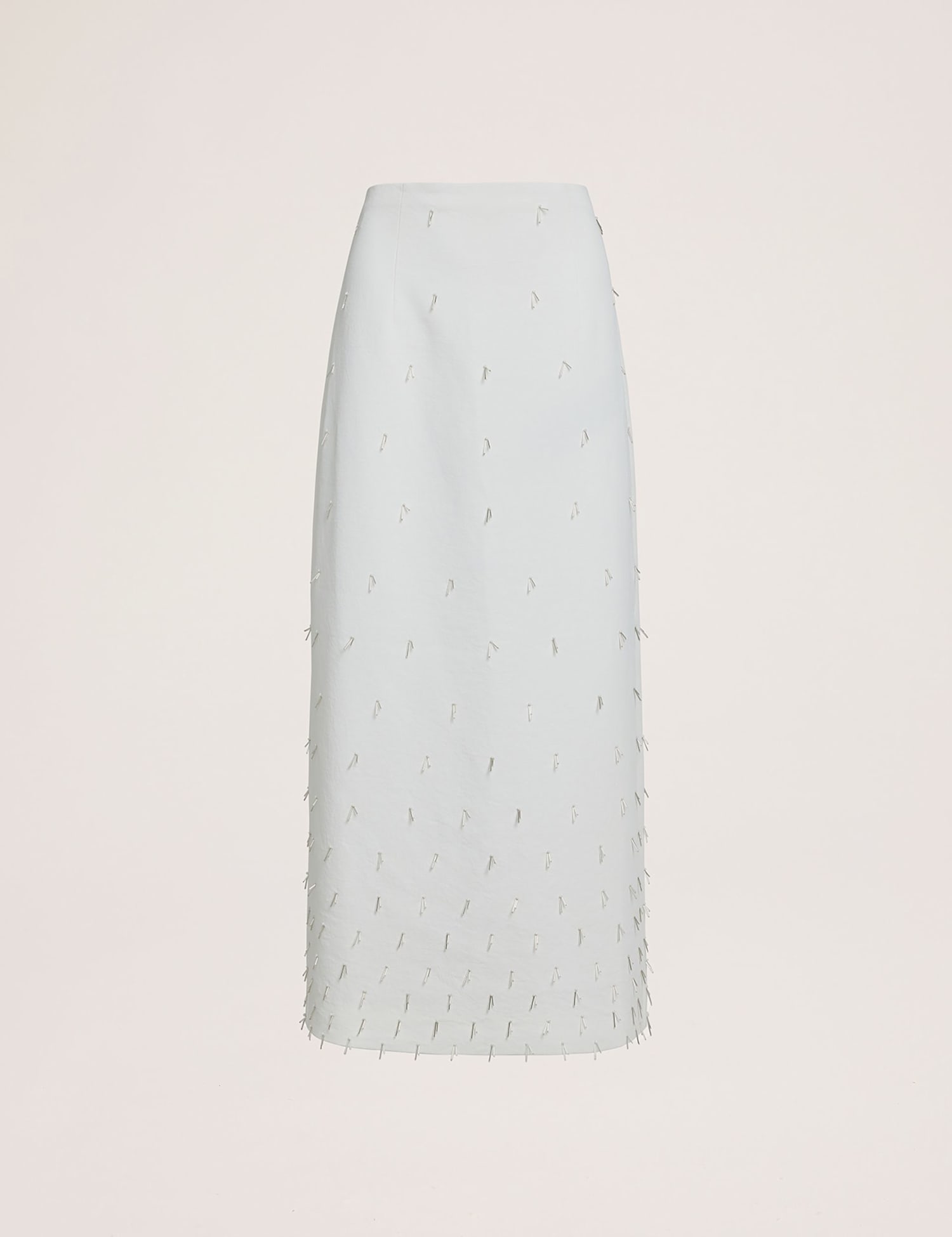 SABA Embellished Midi A-Line Skirt White