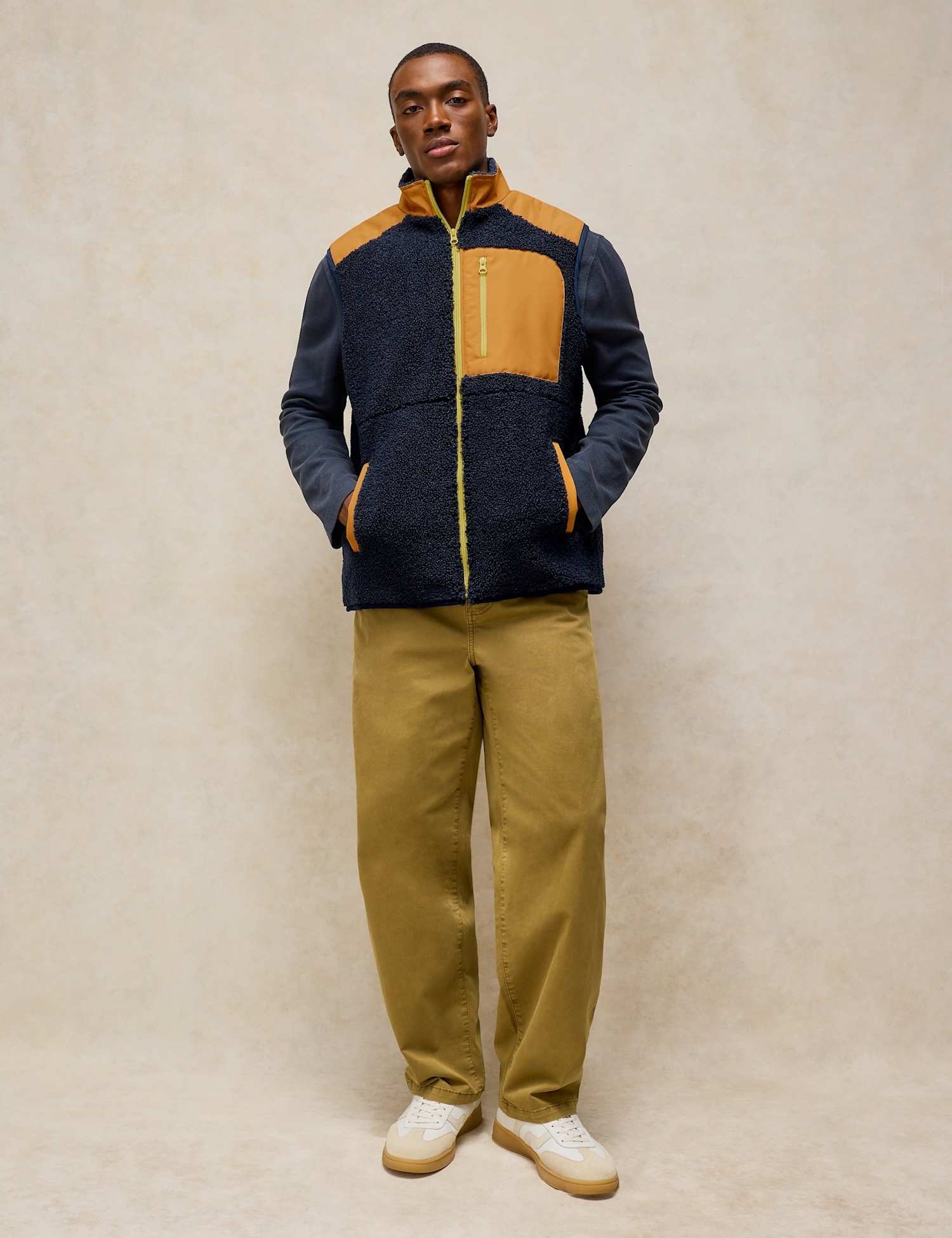 White Stuff Gilet Navy Mix