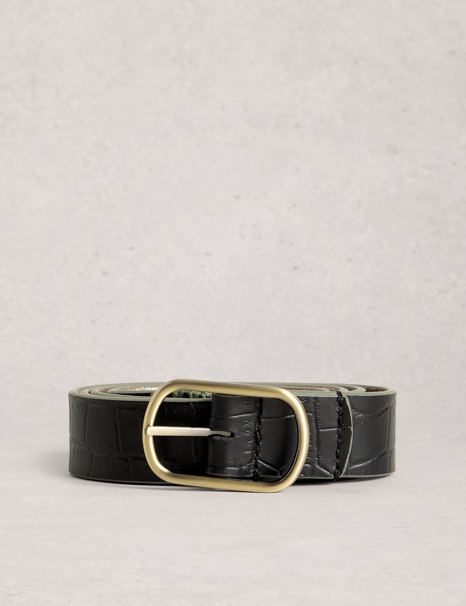 White Stuff Reversible Leather Belt Black Mix