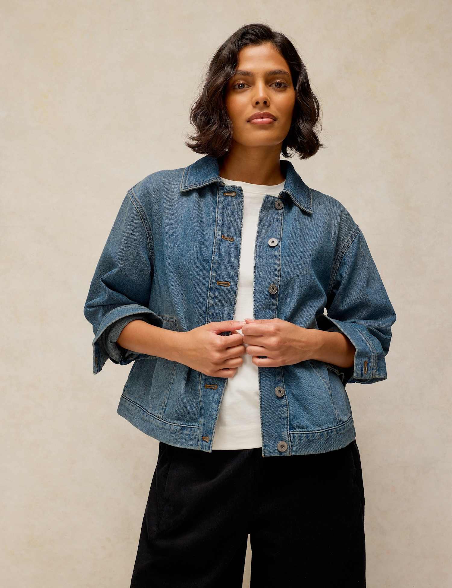 White Stuff Eva Denim Jacket Blue Denim