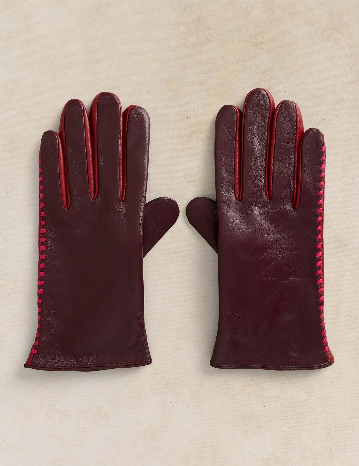 White Stuff Sasha Leather Gloves Purple