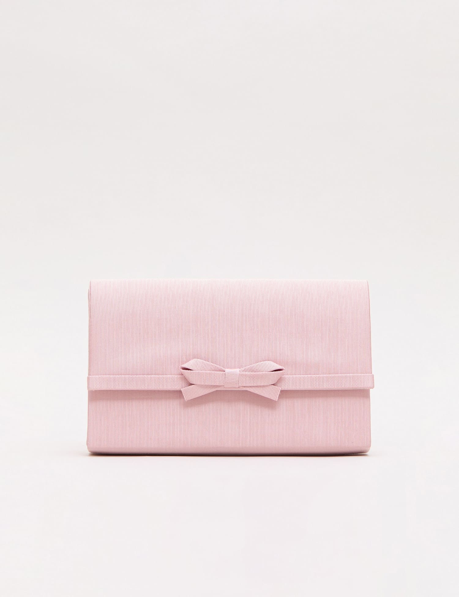 Phase Eight Bow Chain Strap Clutch Bag Light Pink