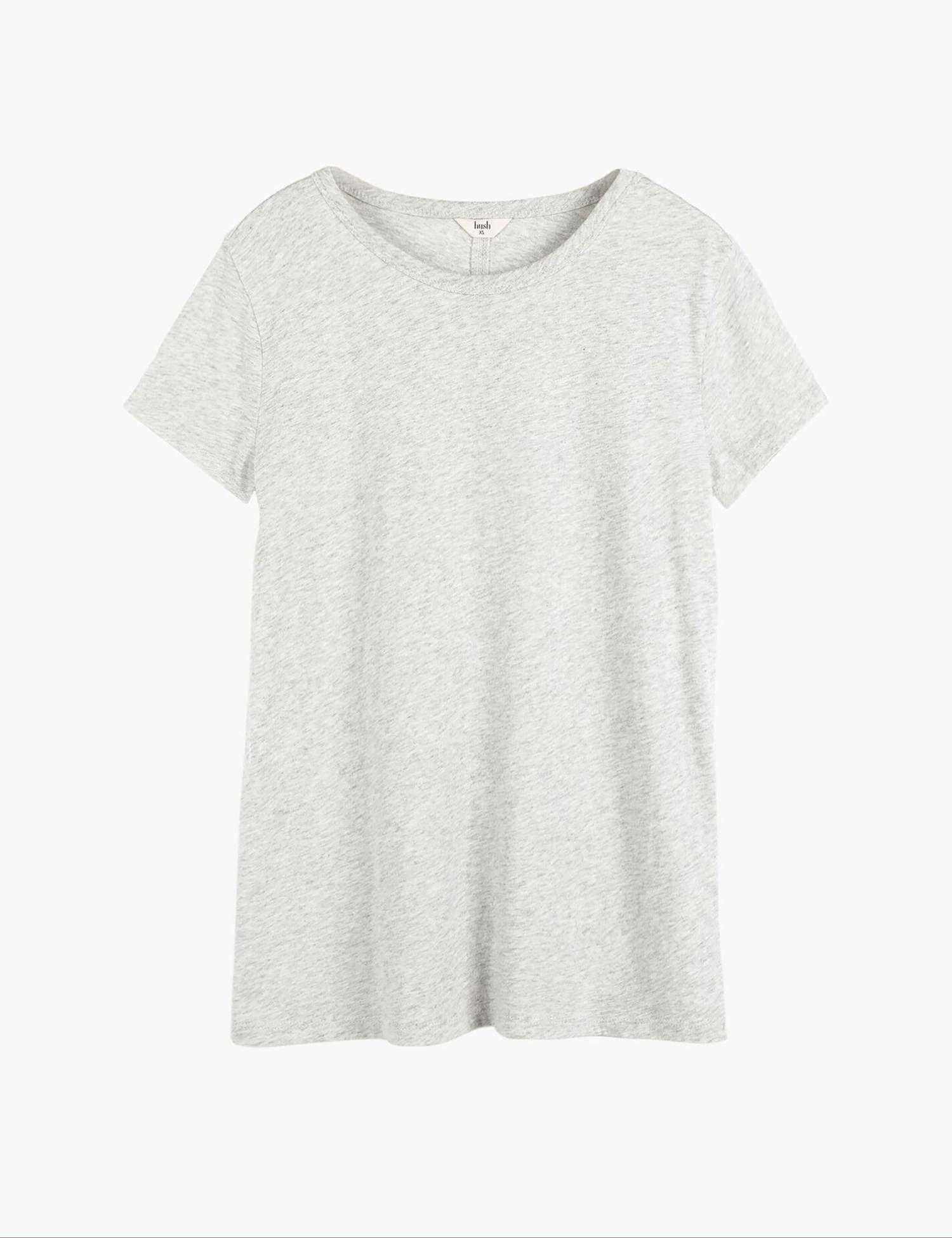 HUSH Pure Cotton Crew Neck Slim Fit T-Shirt Grey Marl
