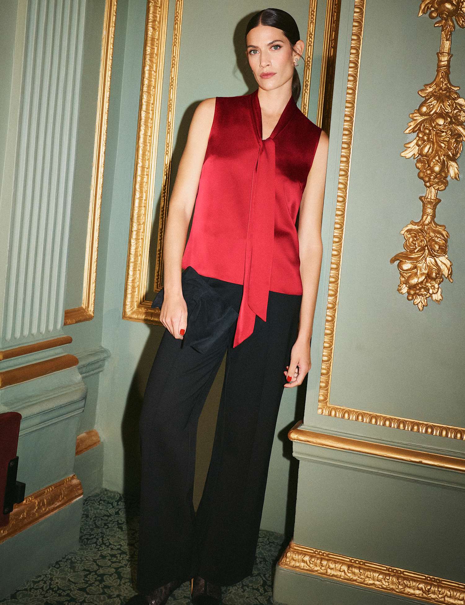 HOBBS Soula Satin Top Red