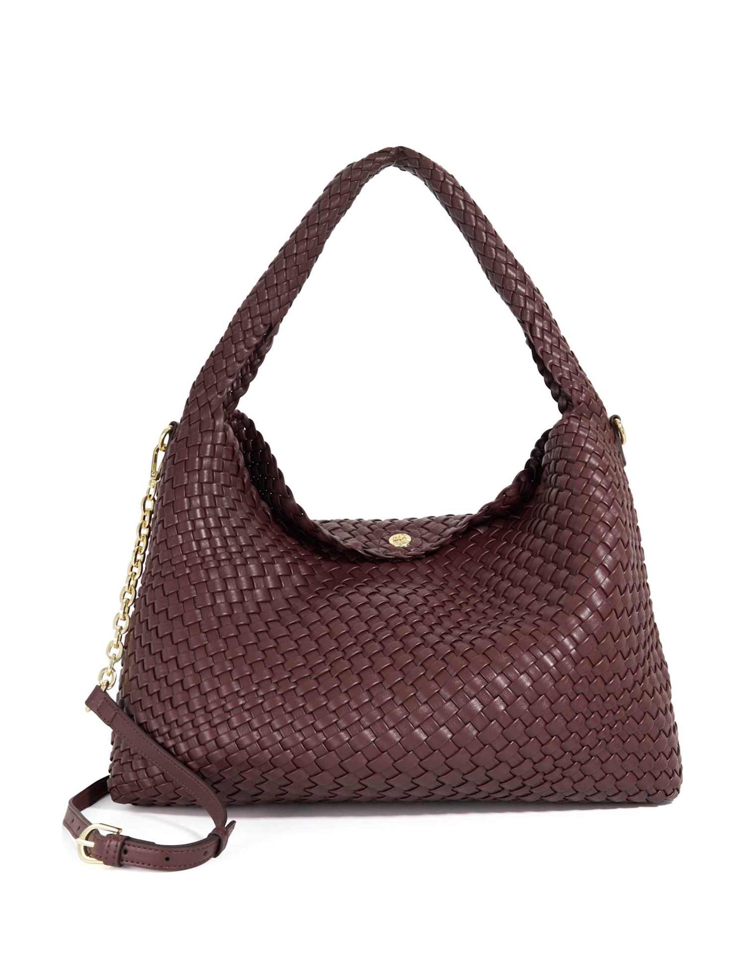 Dune London Woven Shoulder Bag Burgundy