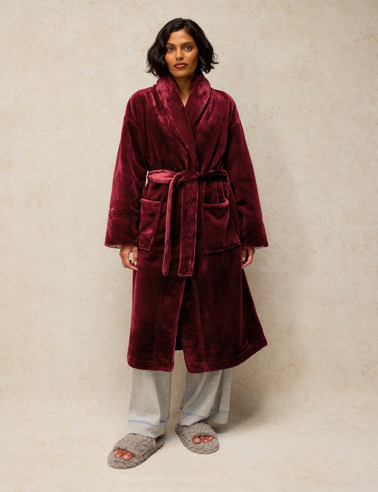 White Stuff Cosy Dressing Gown Plum